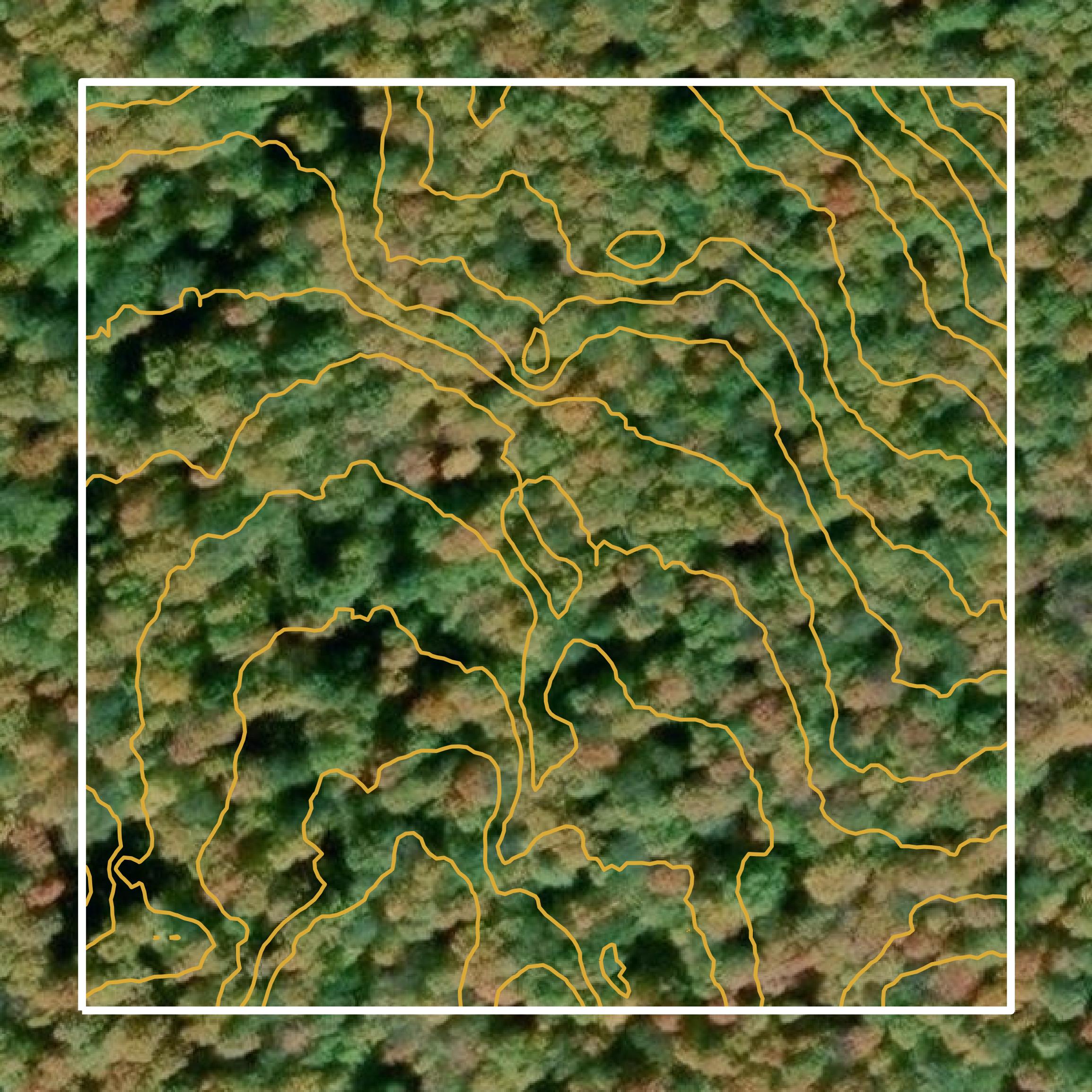 This image shows a contour map in Iron County created using GIS data in Equator.