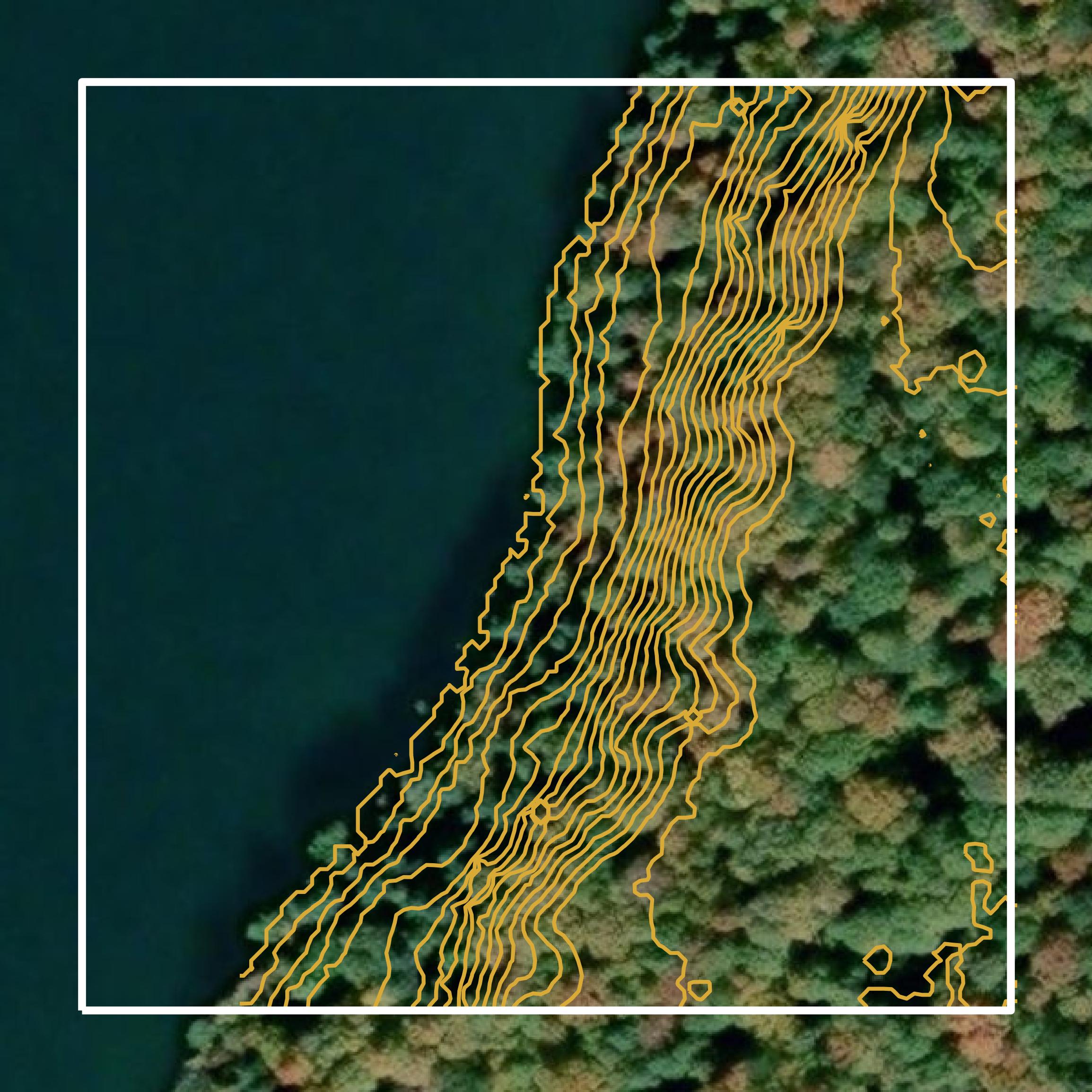 This image shows a contour map in Iron County created using GIS data in Equator.