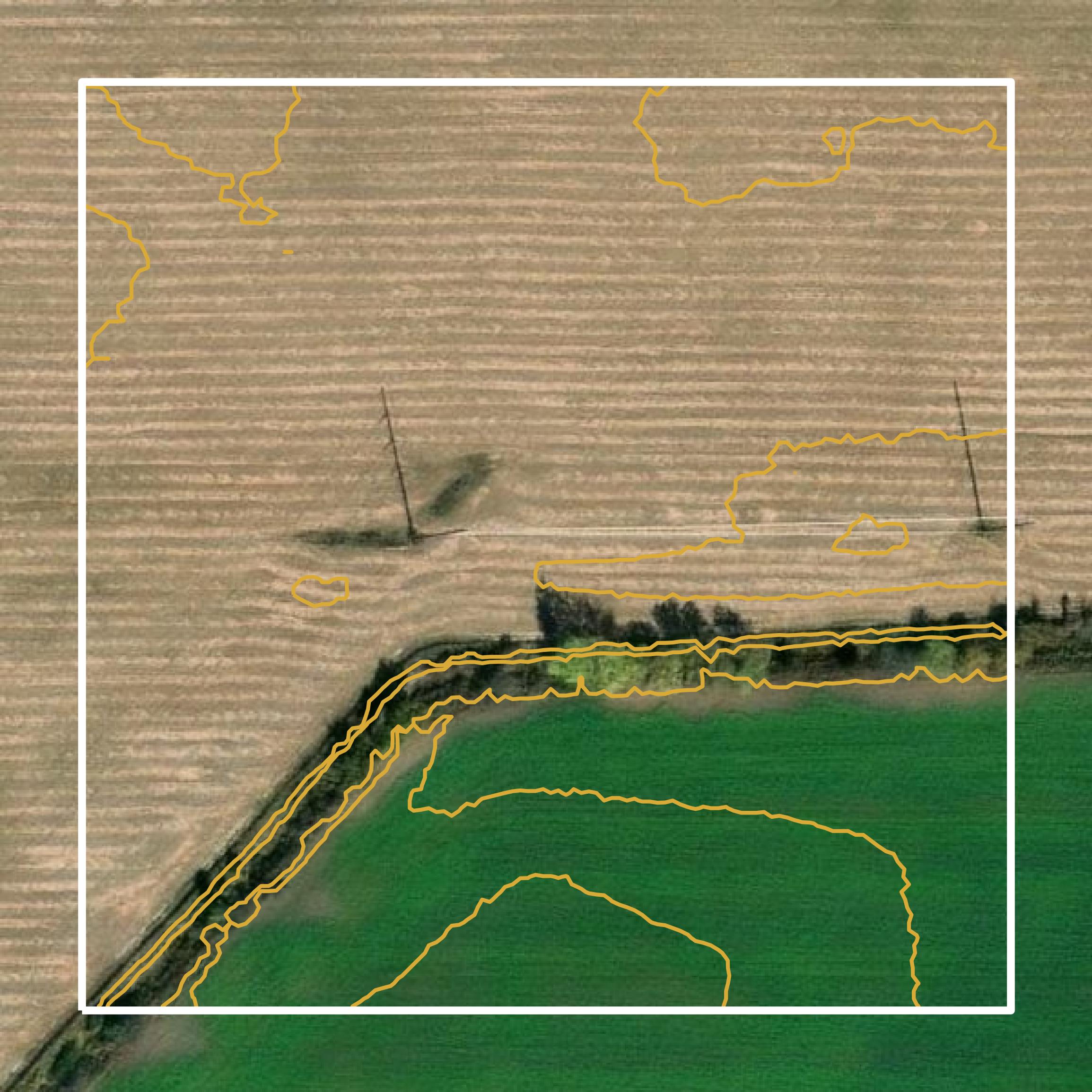 This image shows a contour map in Isabella County created using GIS data in Equator.
