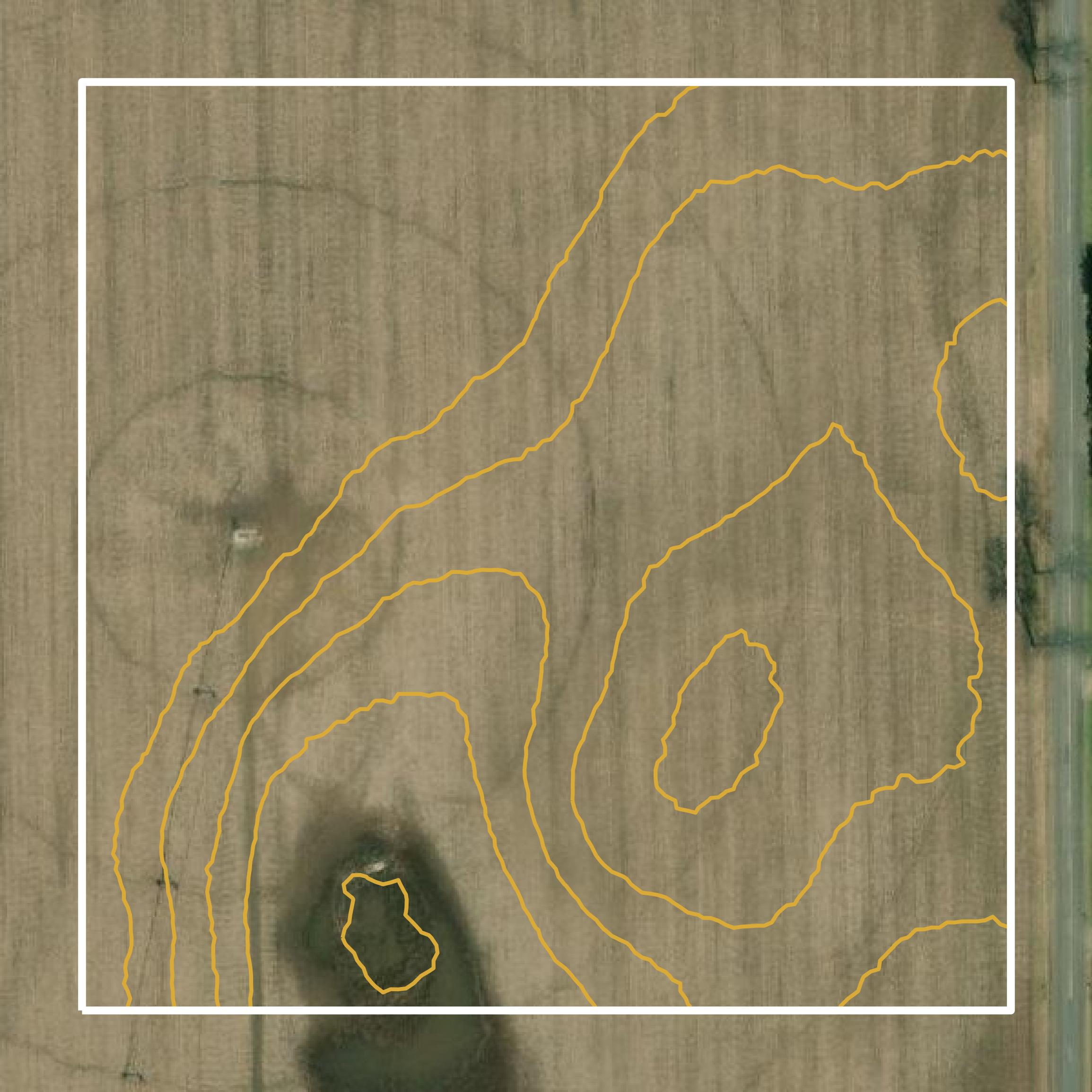 This image shows a contour map in Kalamazoo County created using GIS data in Equator.