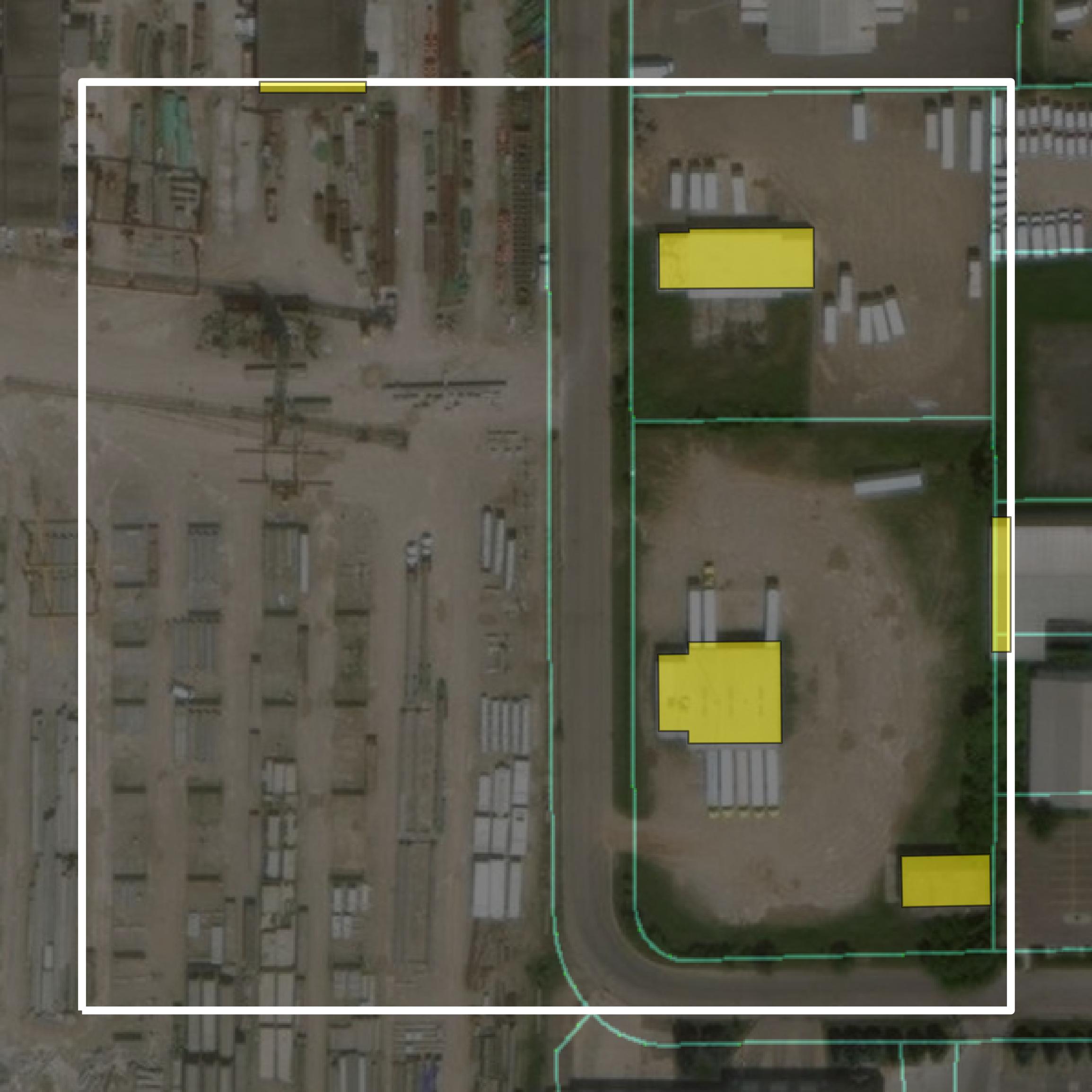This image shows parcel and building data in Kalamazoo County created using GIS data in Equator.
