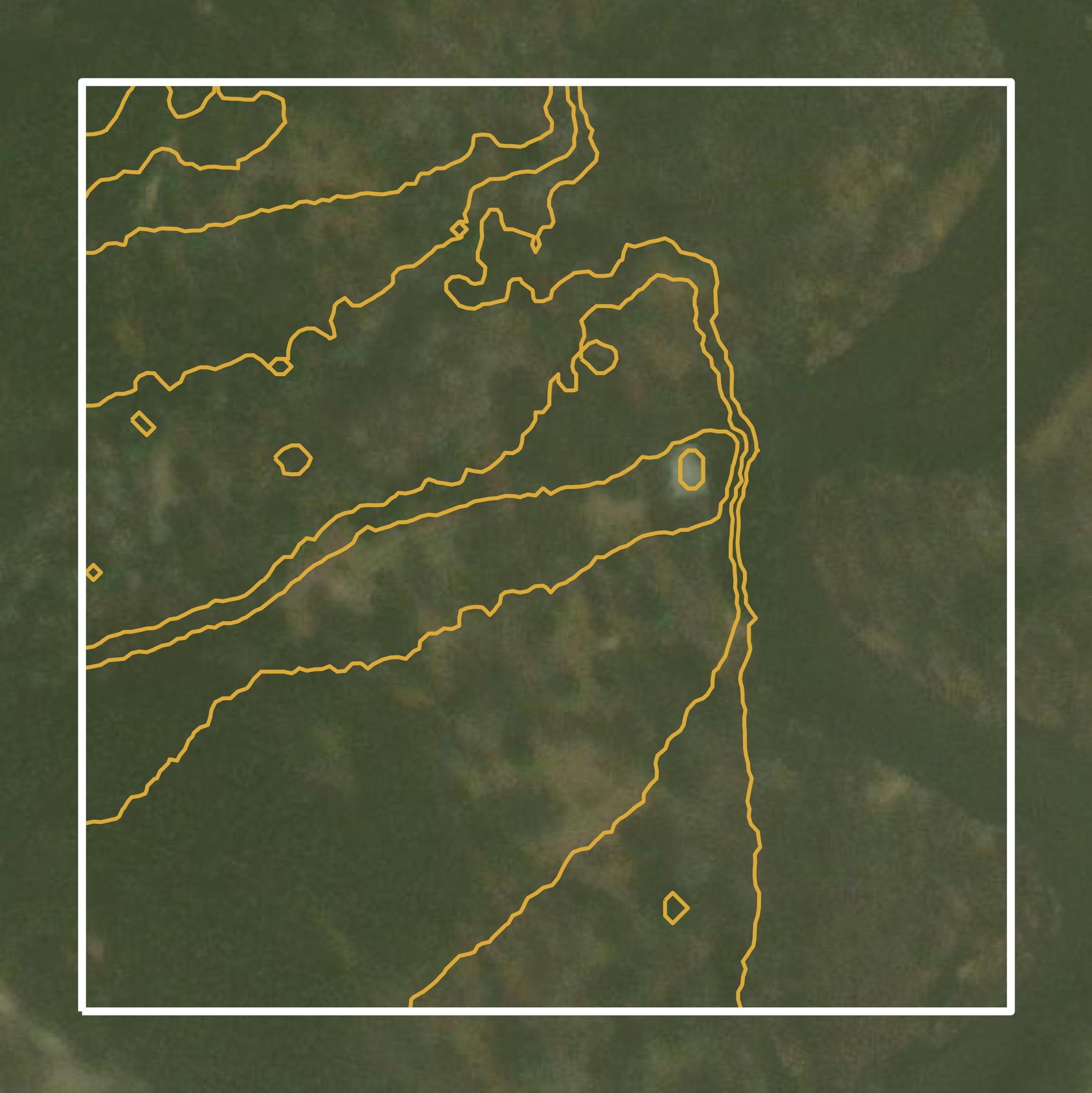This image shows a contour map in Kalkaska County created using GIS data in Equator.