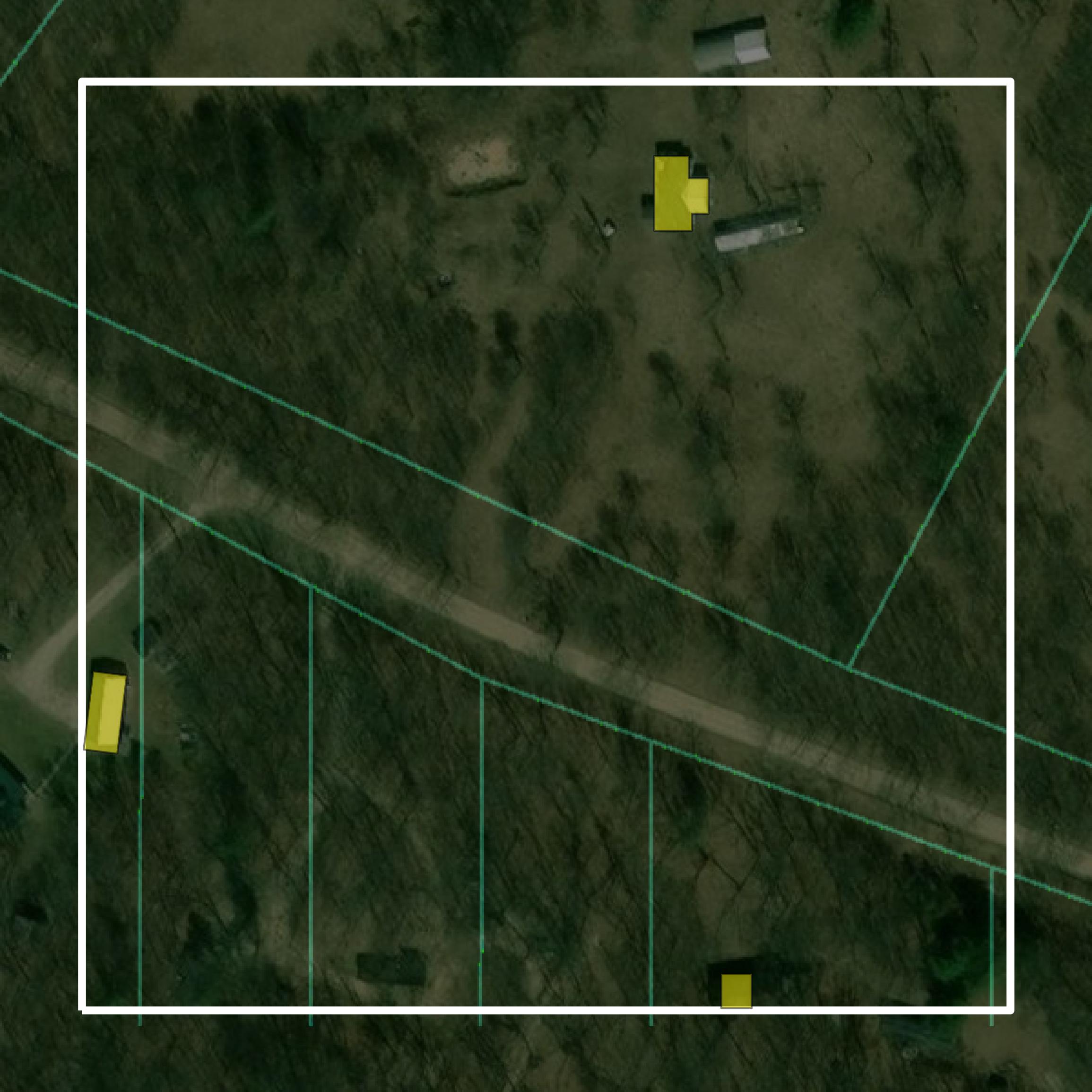 This image shows parcel and building data in Lake County created using GIS data in Equator.