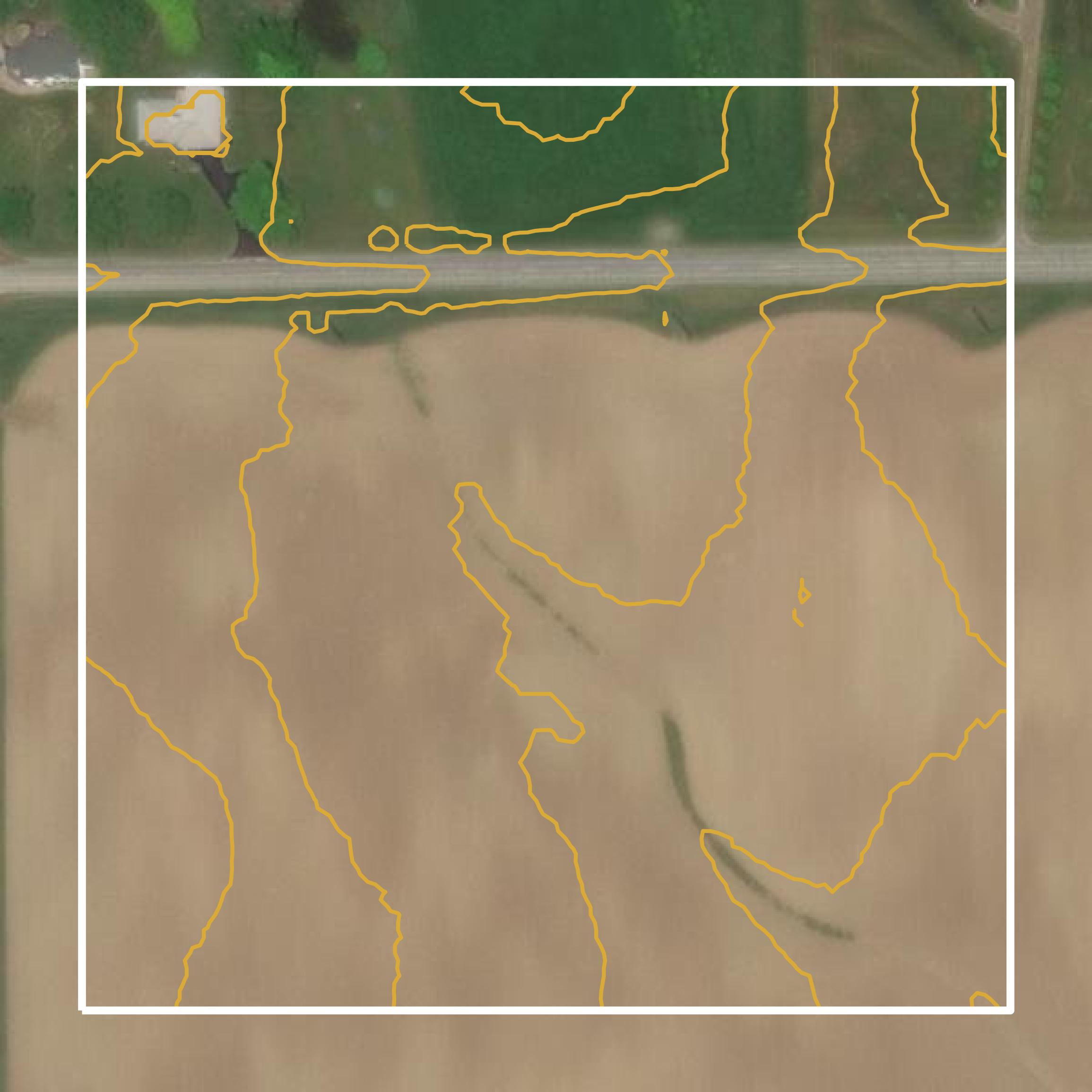 This image shows a contour map in Lapeer County created using GIS data in Equator.