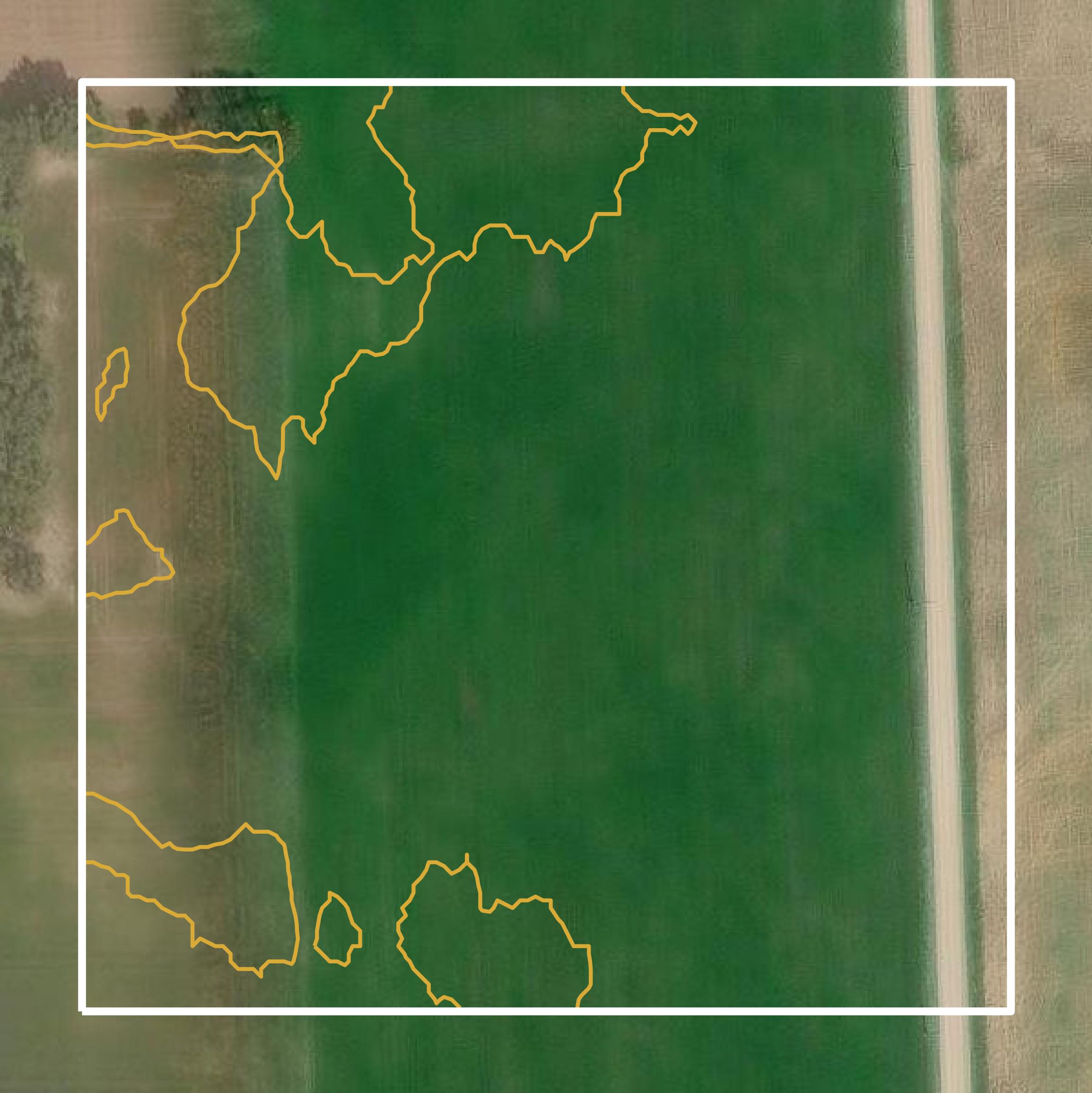 This image shows a contour map in Lenawee County created using GIS data in Equator.