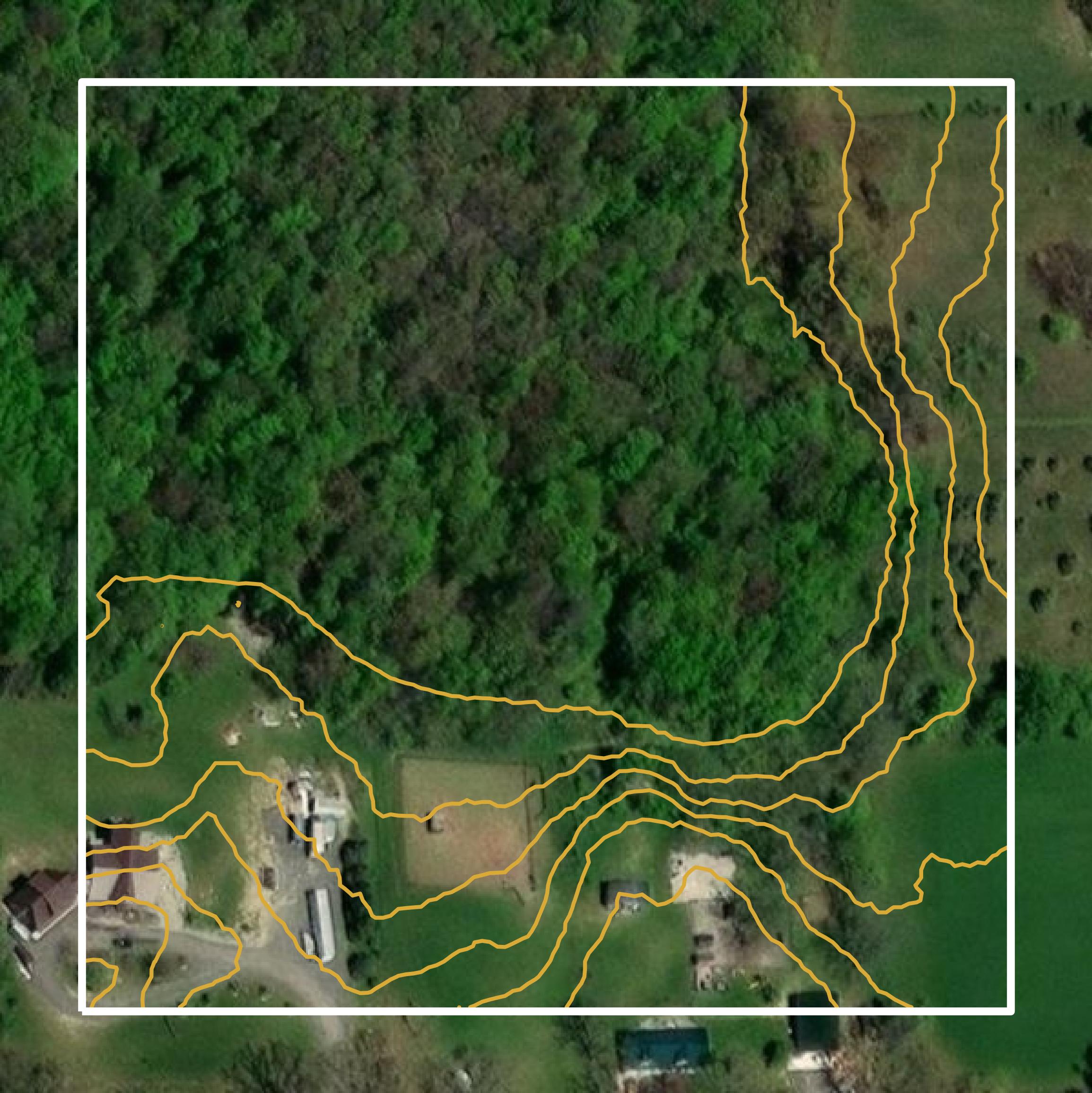 This image shows a contour map in Livingston County created using GIS data in Equator.