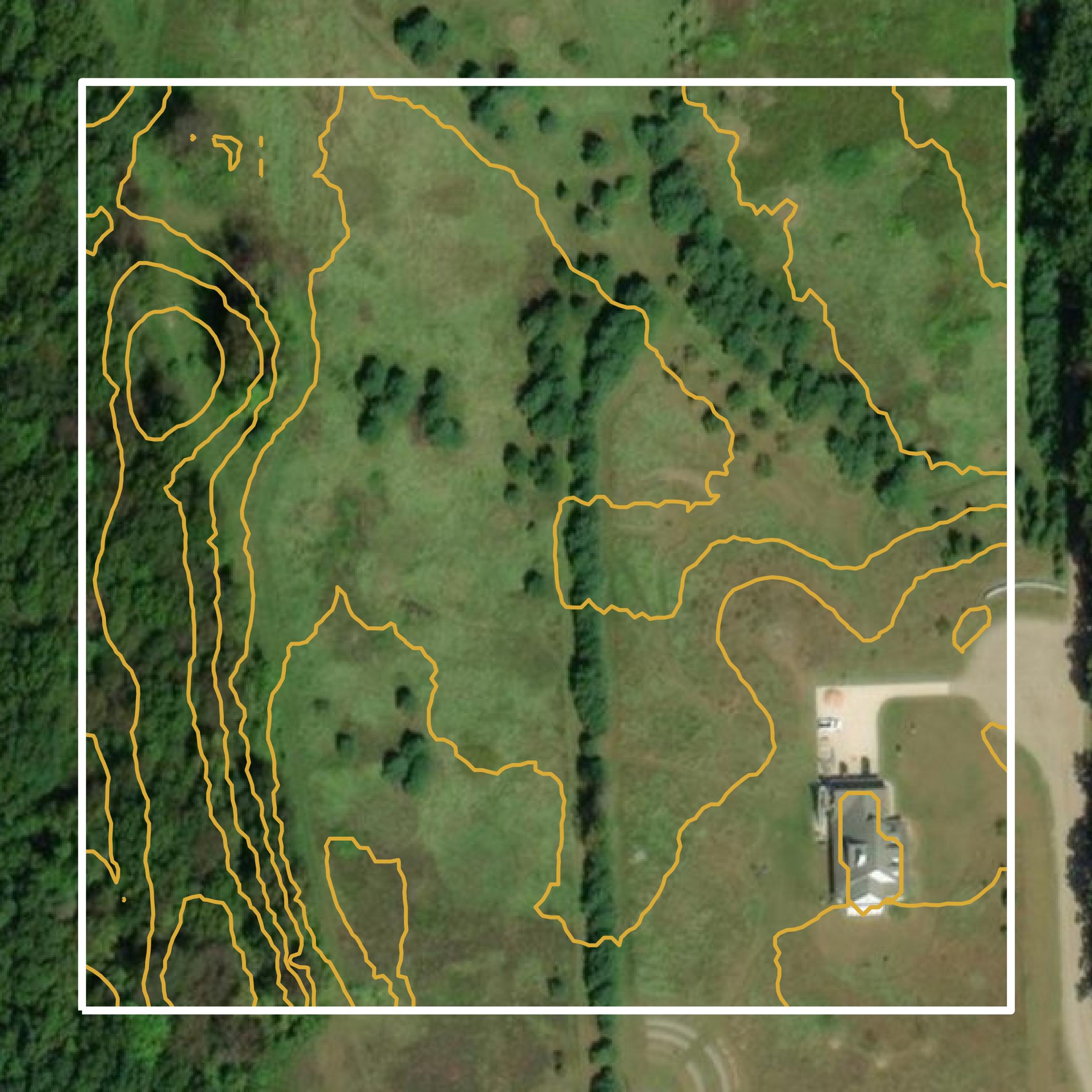 This image shows a contour map in Livingston County created using GIS data in Equator.