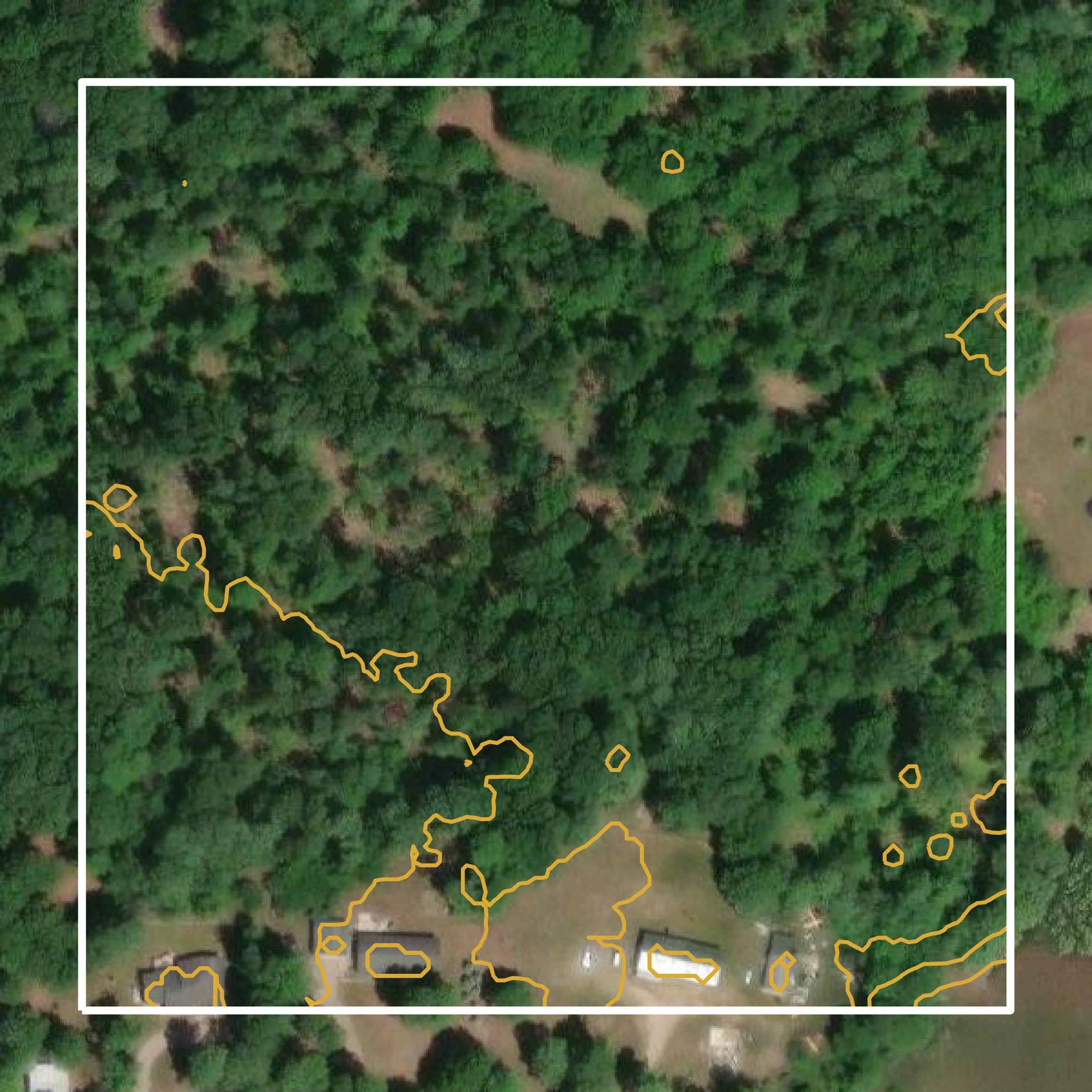 This image shows a contour map in Luce County created using GIS data in Equator.