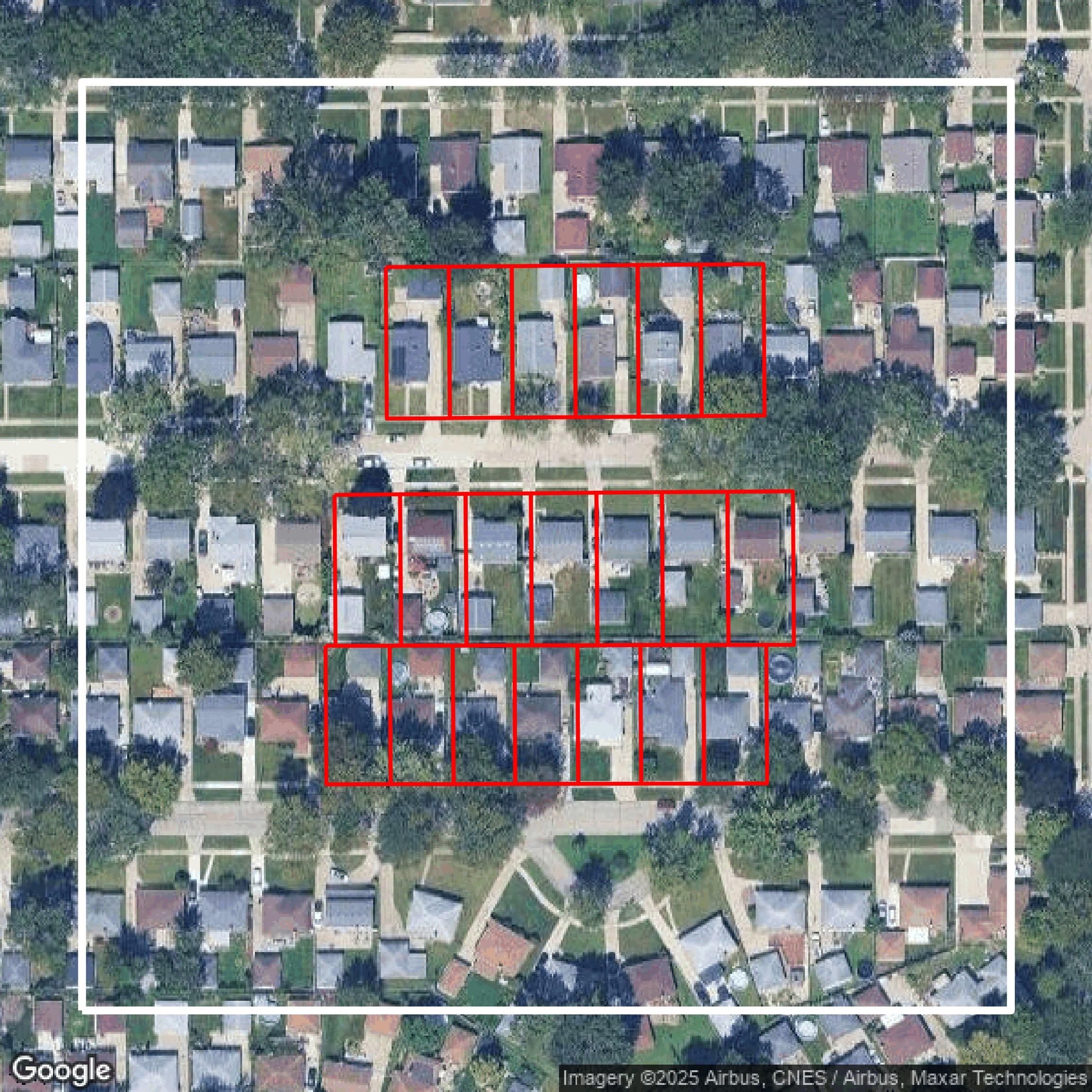 This image shows parcel data in Macomb County created using GIS data in Equator.
