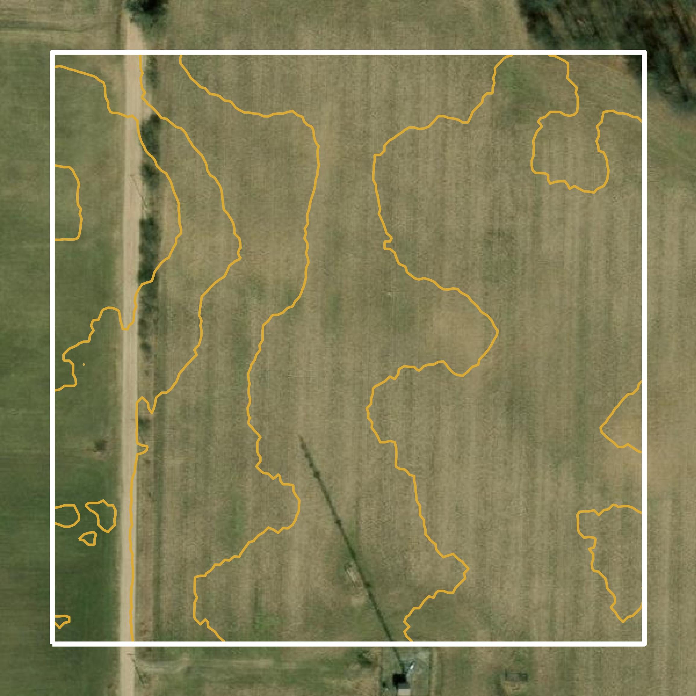 This image shows a contour map in Mason County created using GIS data in Equator.
