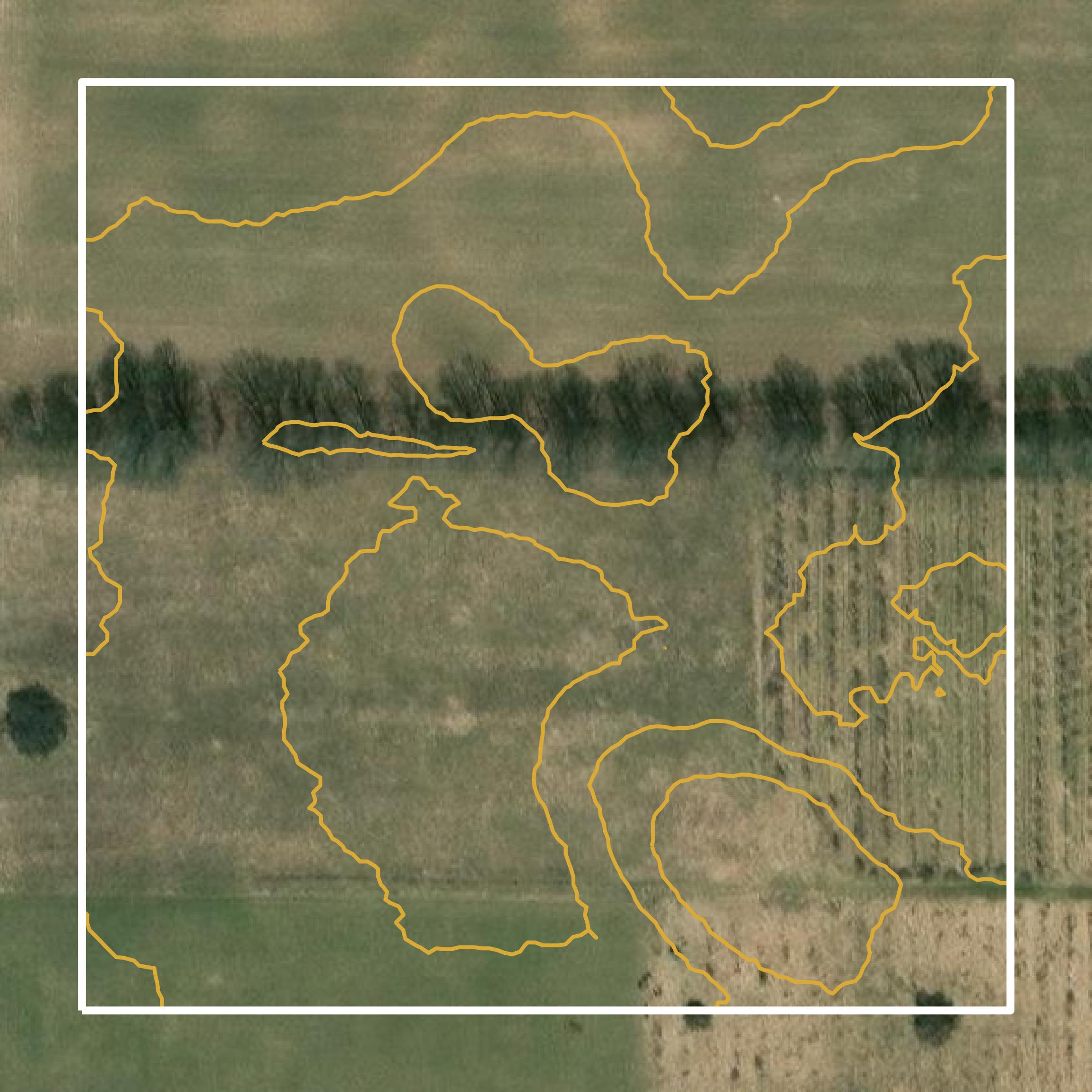This image shows a contour map in Mecosta County created using GIS data in Equator.