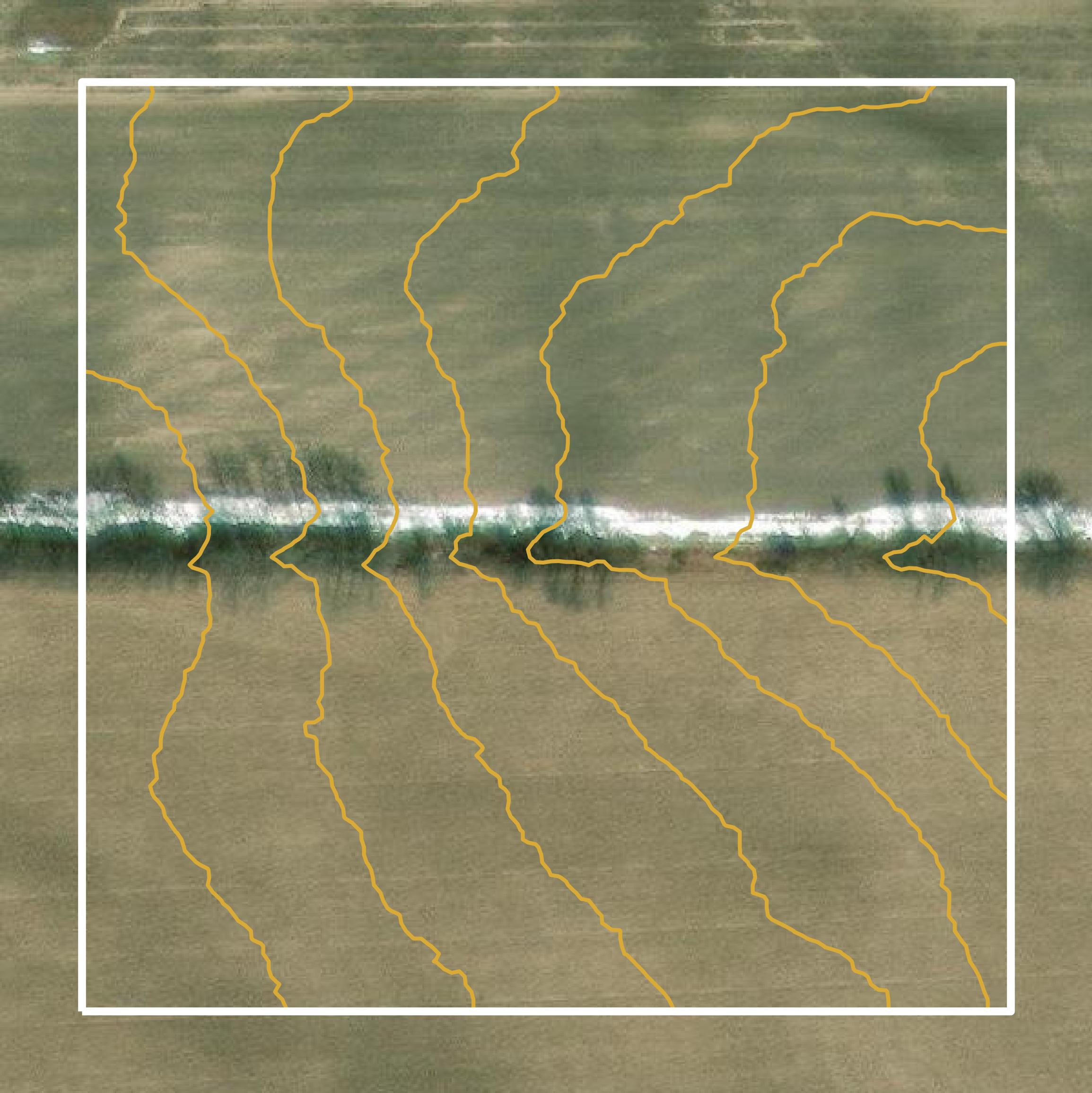 This image shows a contour map in Mecosta County created using GIS data in Equator.