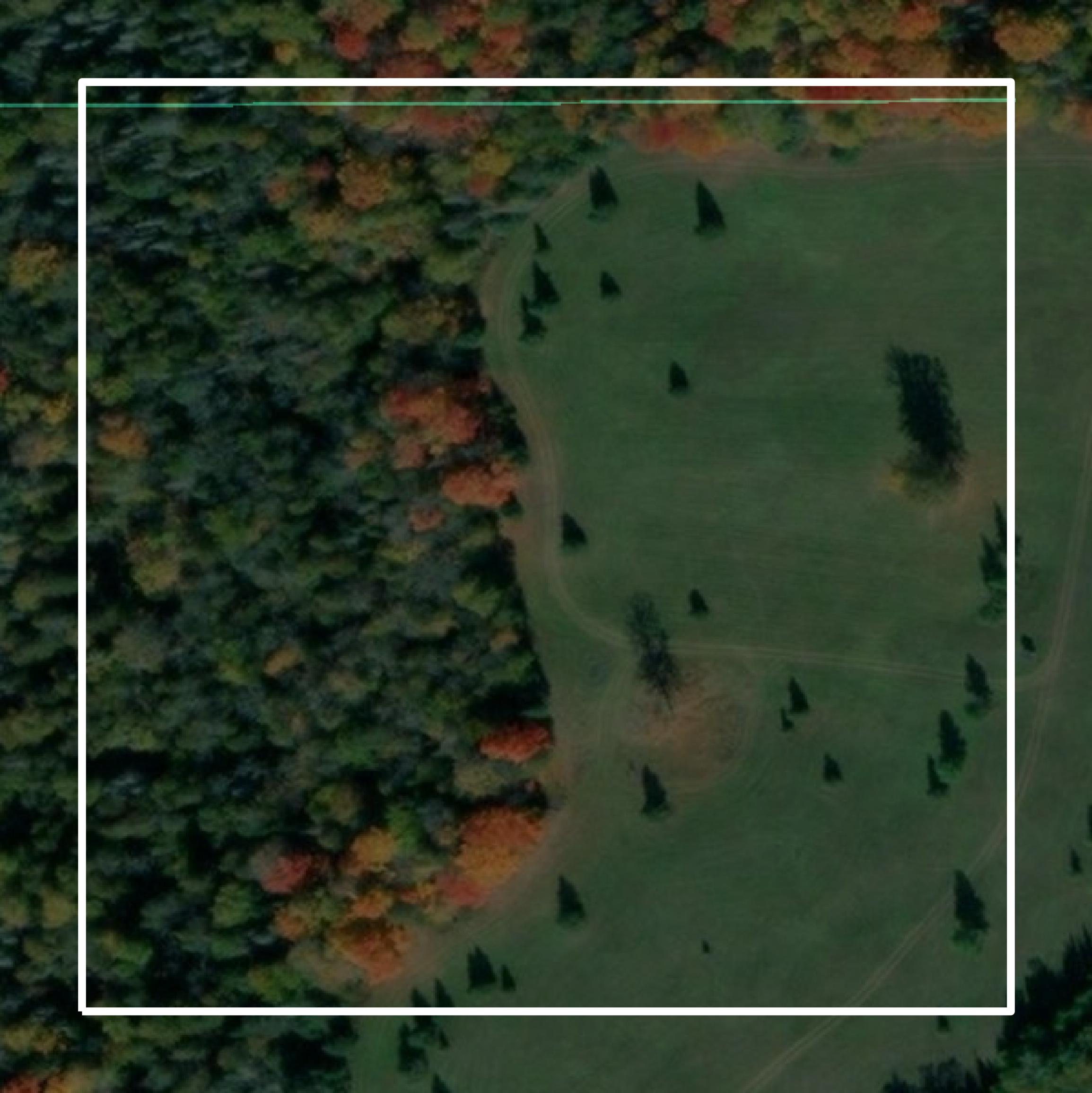 This image shows parcel and building data in Menominee County created using GIS data in Equator.