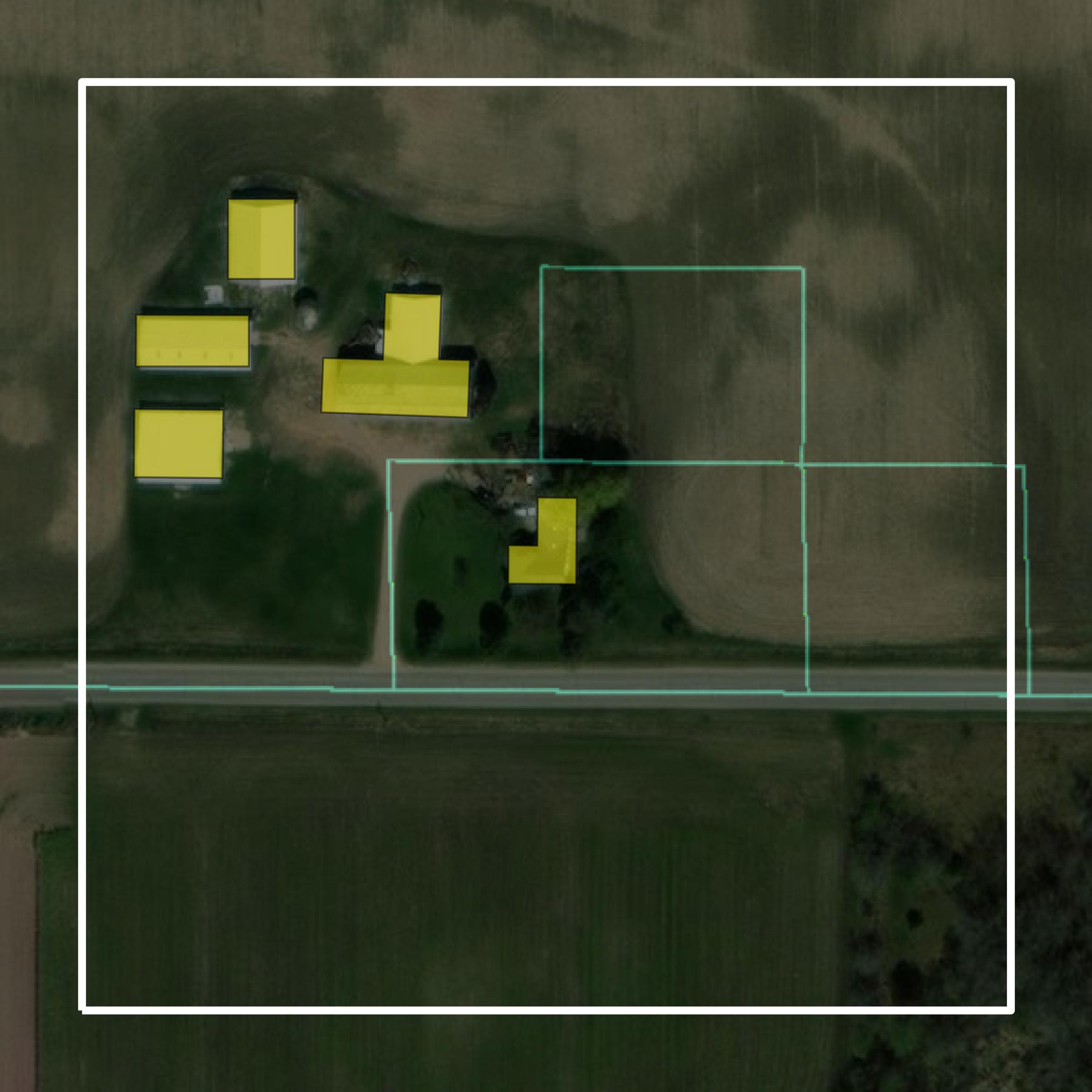 This image shows parcel and building data in Missaukee County created using GIS data in Equator.