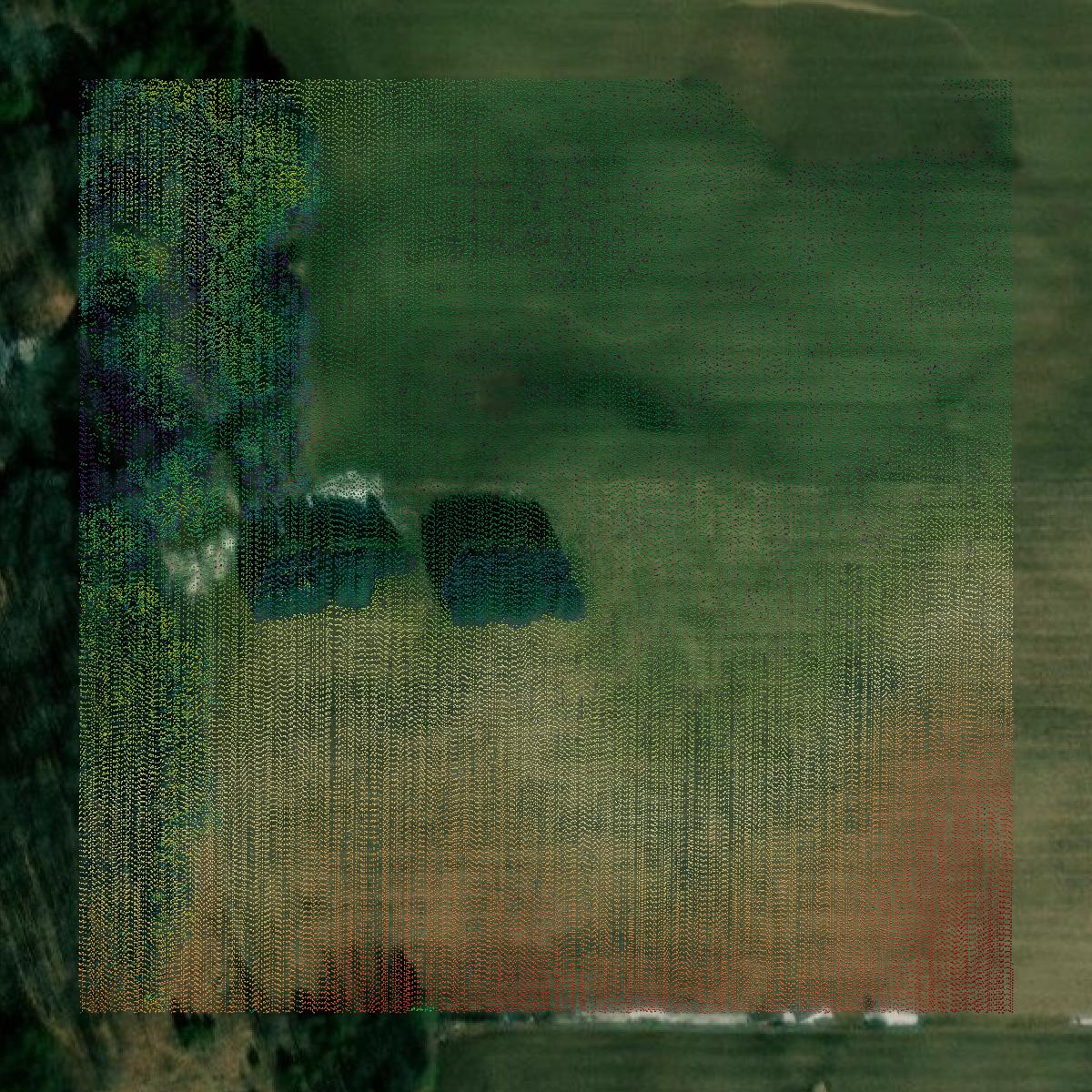 This image shows a LiDAR point cloud in Missaukee County created using GIS data in Equator.