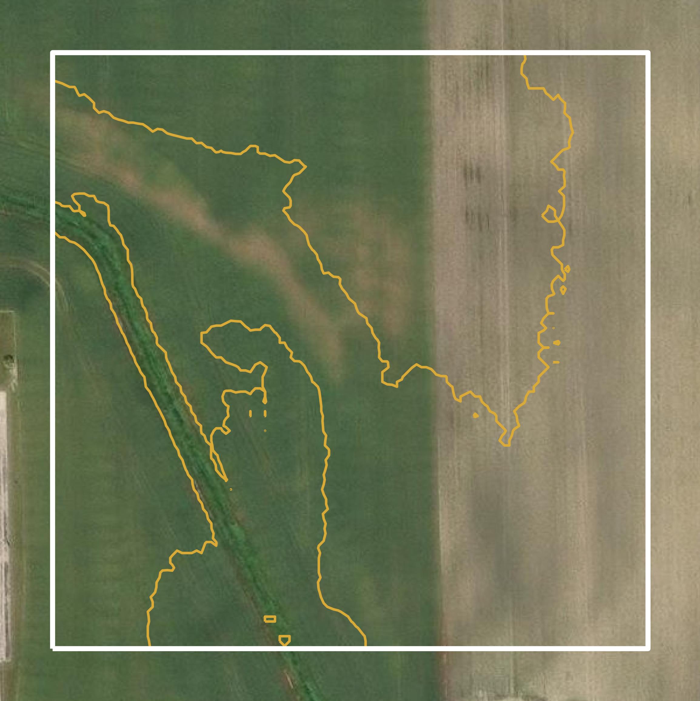 This image shows a contour map in Monroe County created using GIS data in Equator.