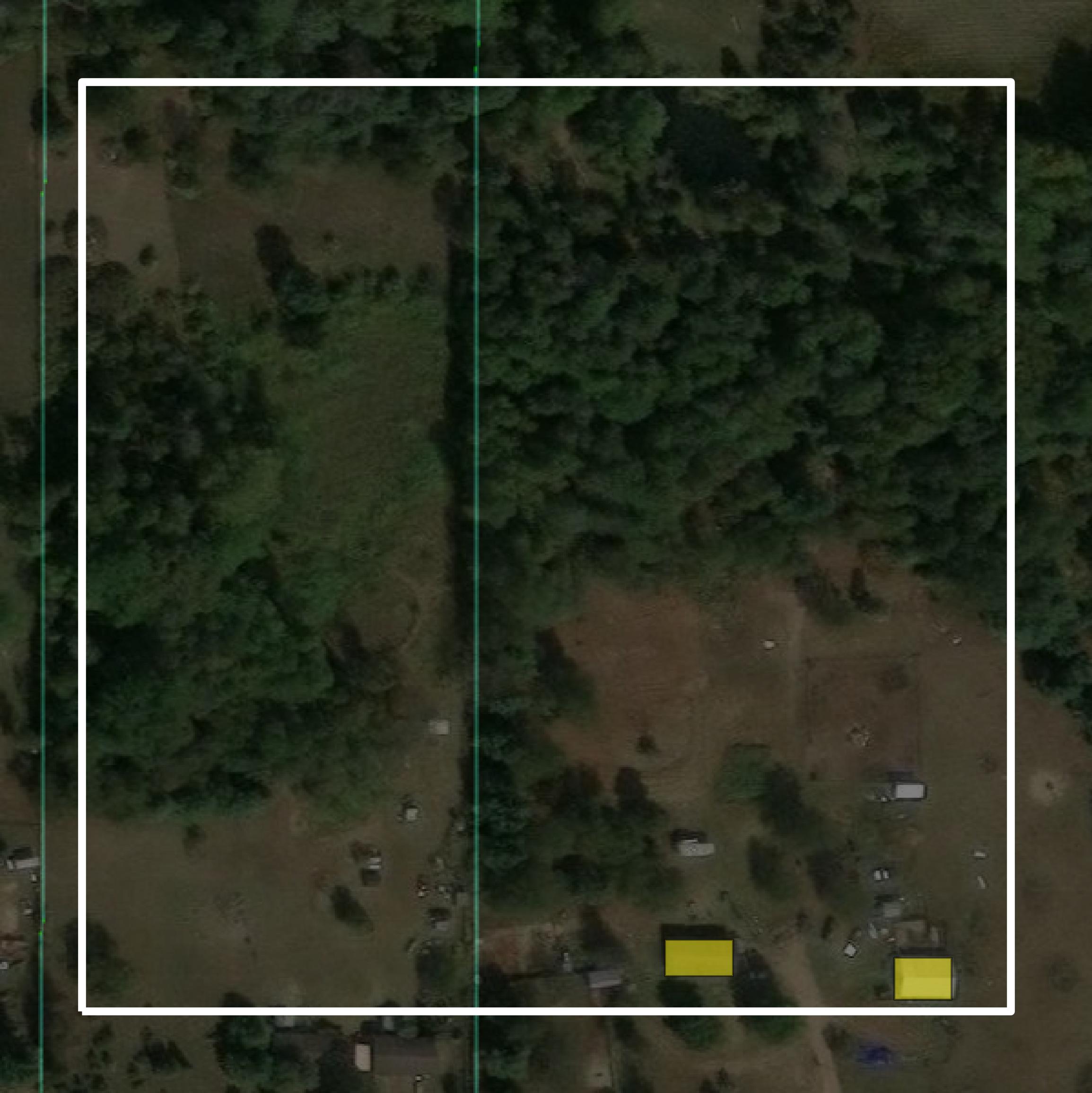This image shows parcel and building data in Newaygo County created using GIS data in Equator.