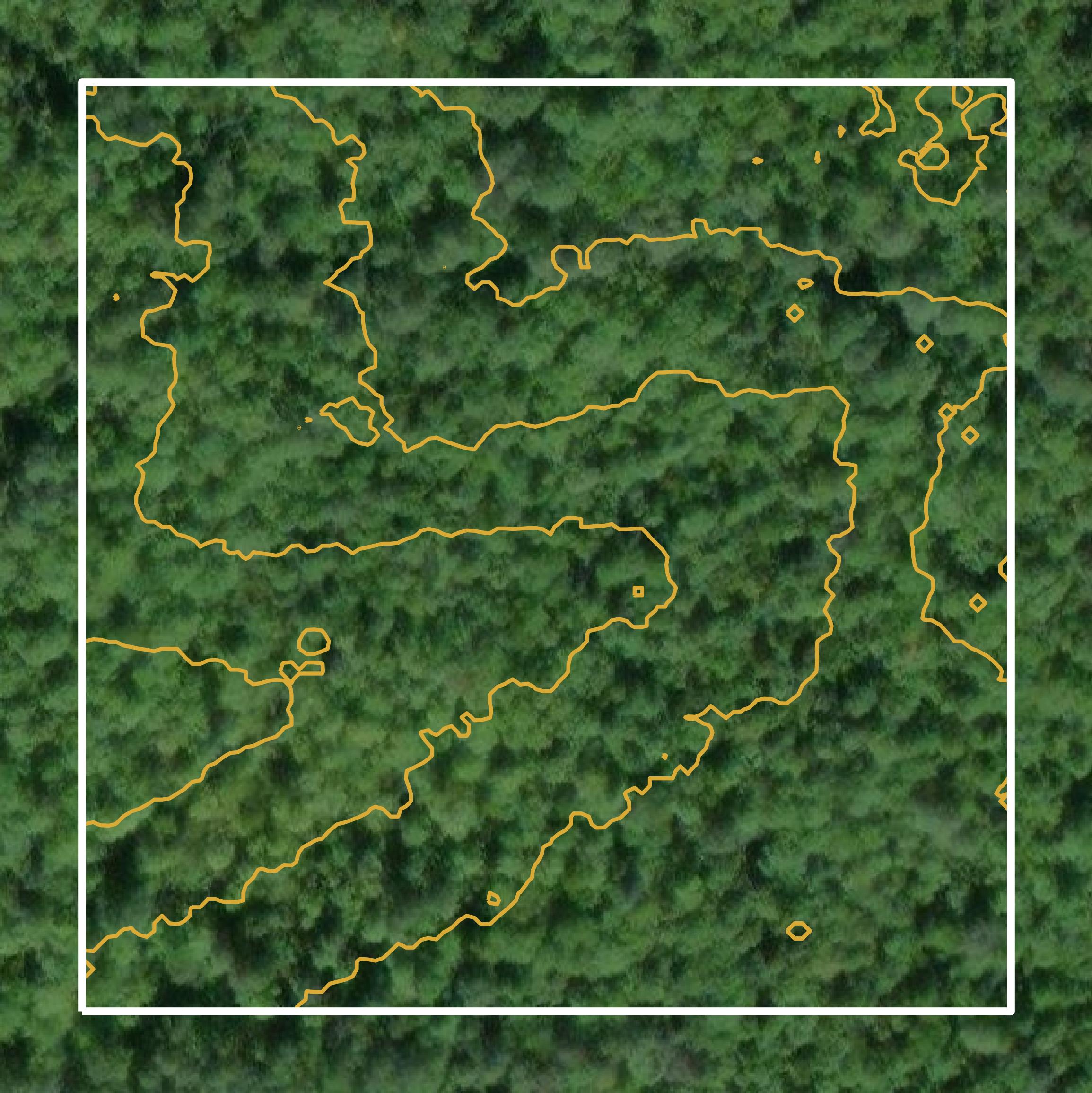 This image shows a contour map in Ontonagon County created using GIS data in Equator.