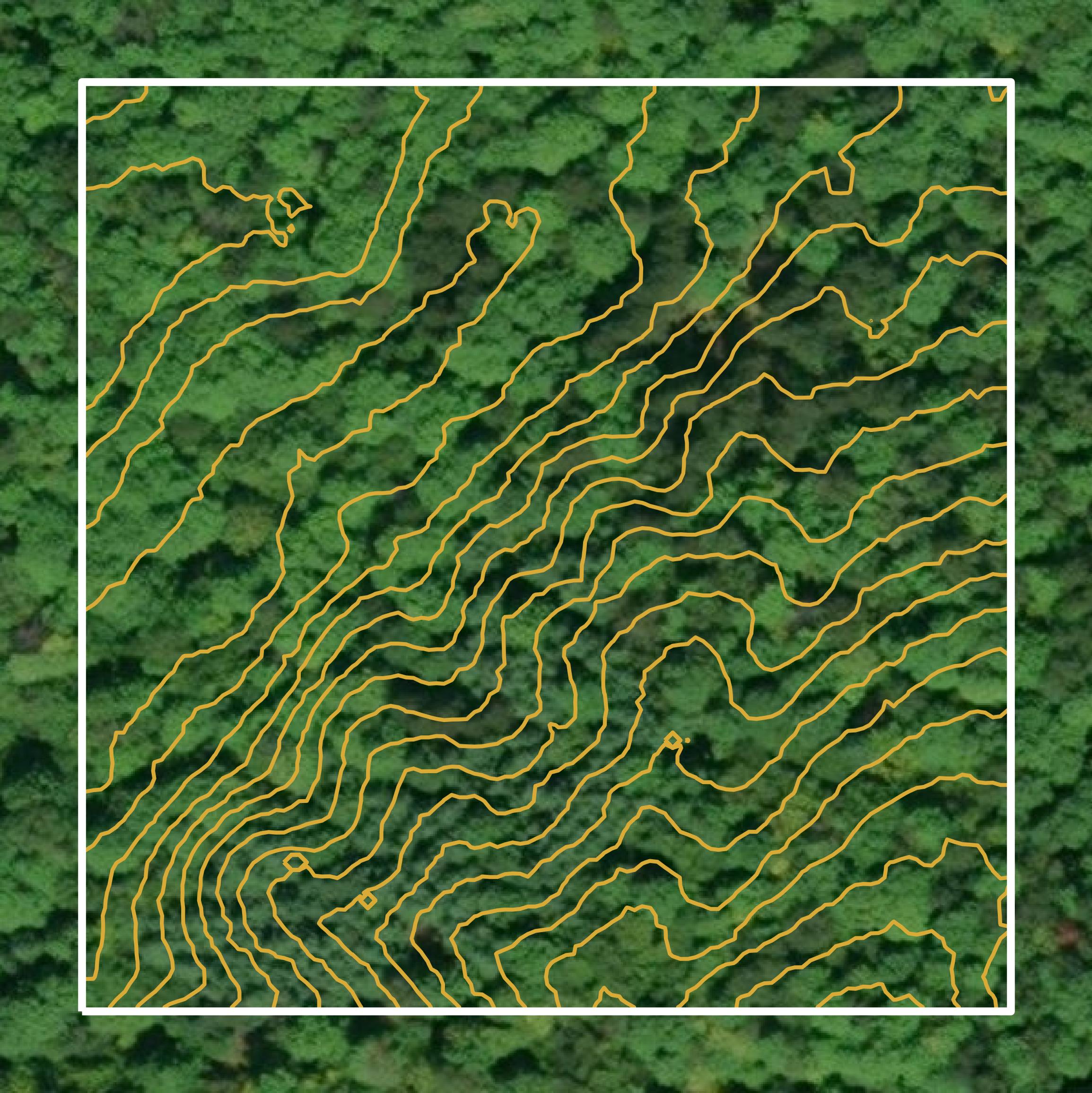 This image shows a contour map in Otsego County created using GIS data in Equator.