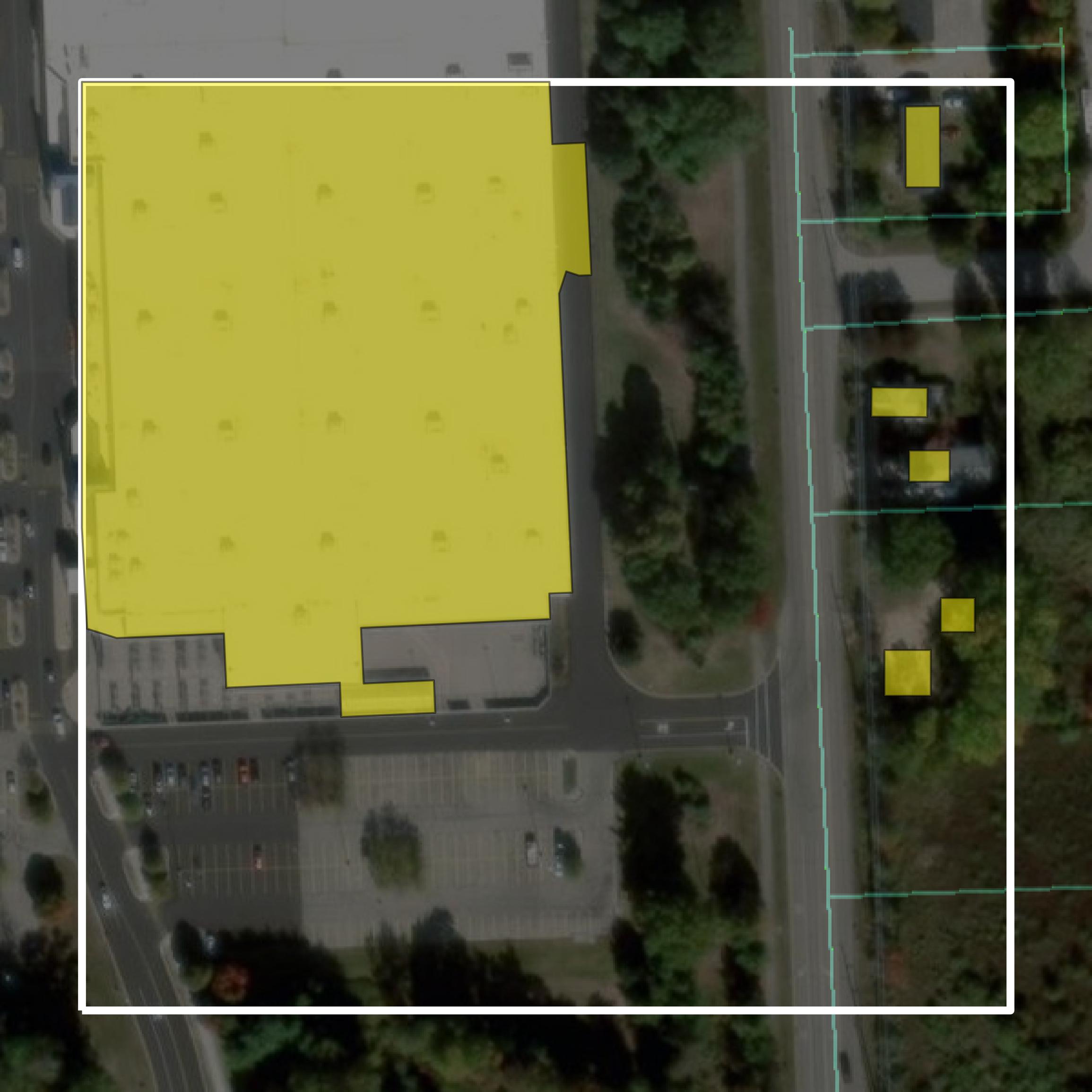This image shows parcel and building data in Ottawa County created using GIS data in Equator.