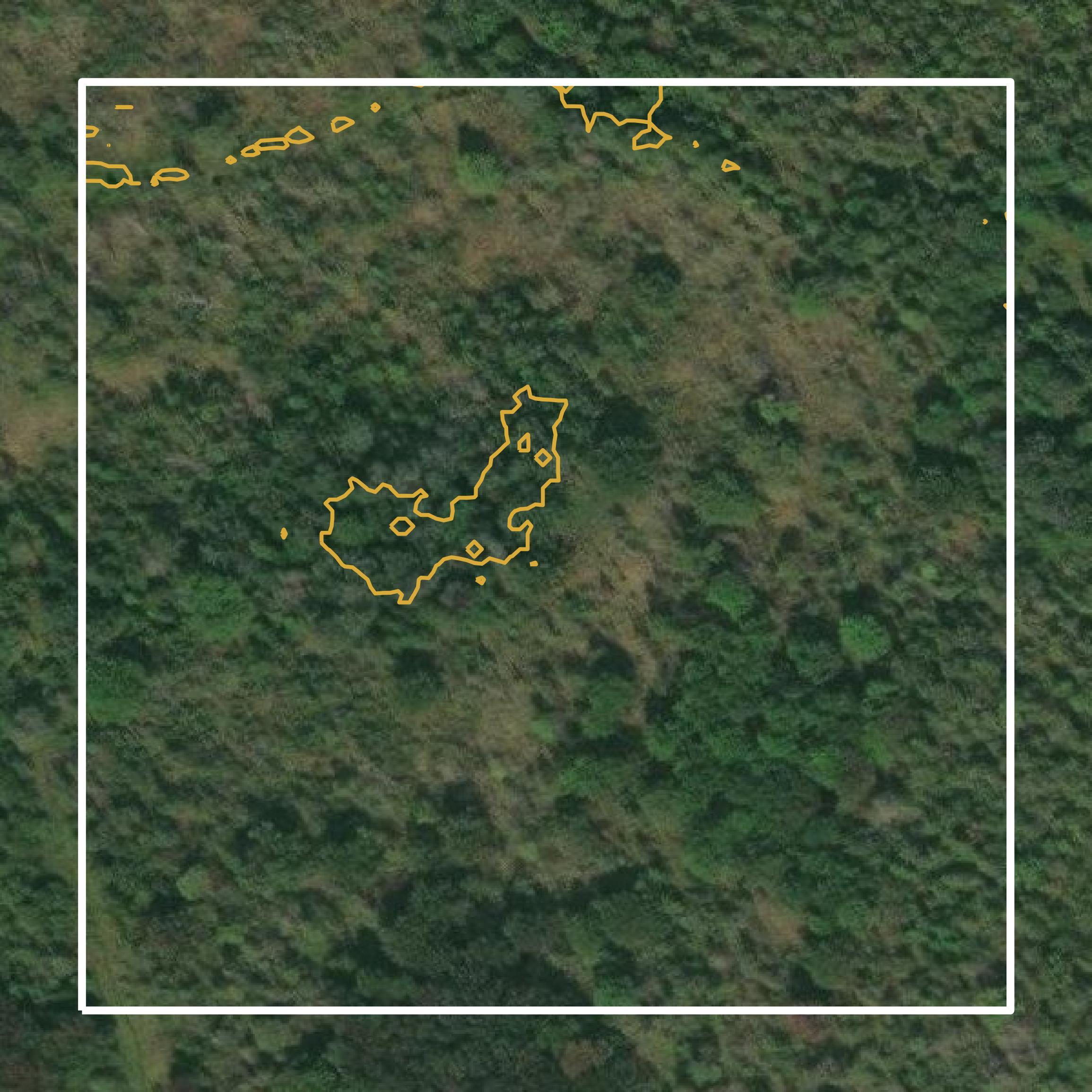 This image shows a contour map in Presque Isle County created using GIS data in Equator.