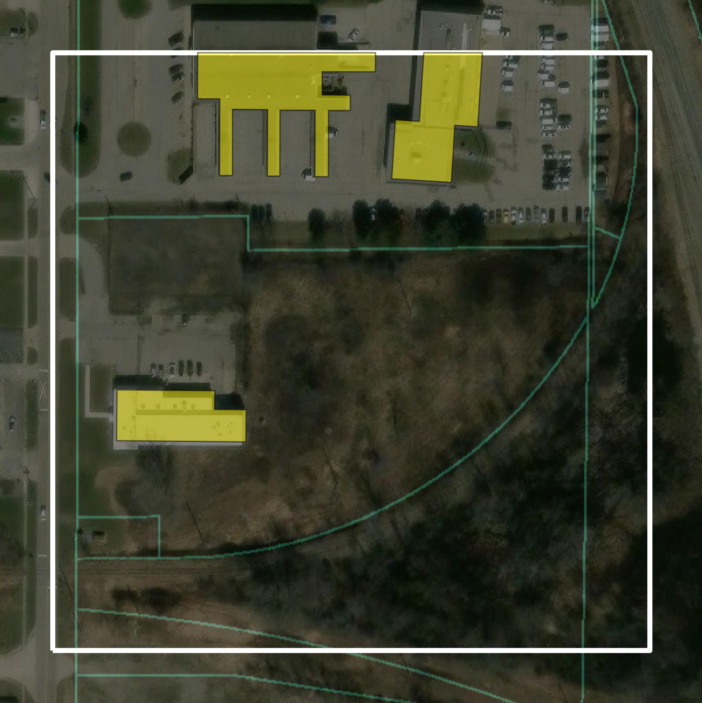 This image shows parcel and building data in Saginaw County created using GIS data in Equator.