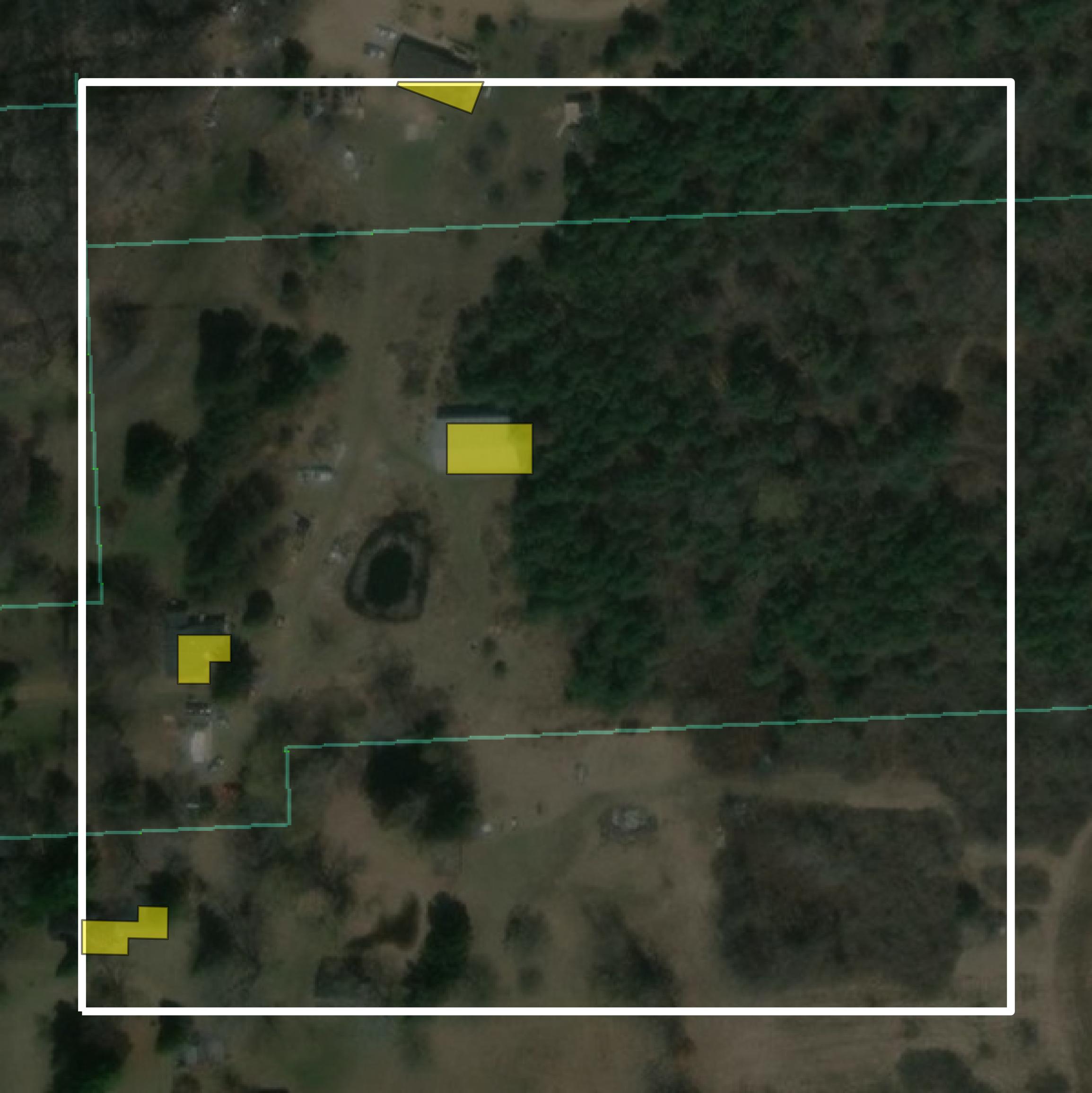 This image shows parcel and building data in Sanilac County created using GIS data in Equator.