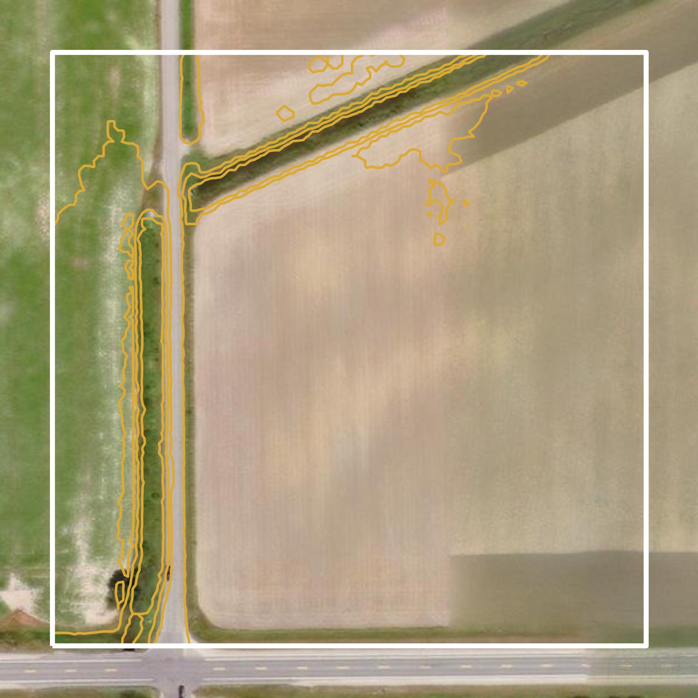 This image shows a contour map in Tuscola County created using GIS data in Equator.