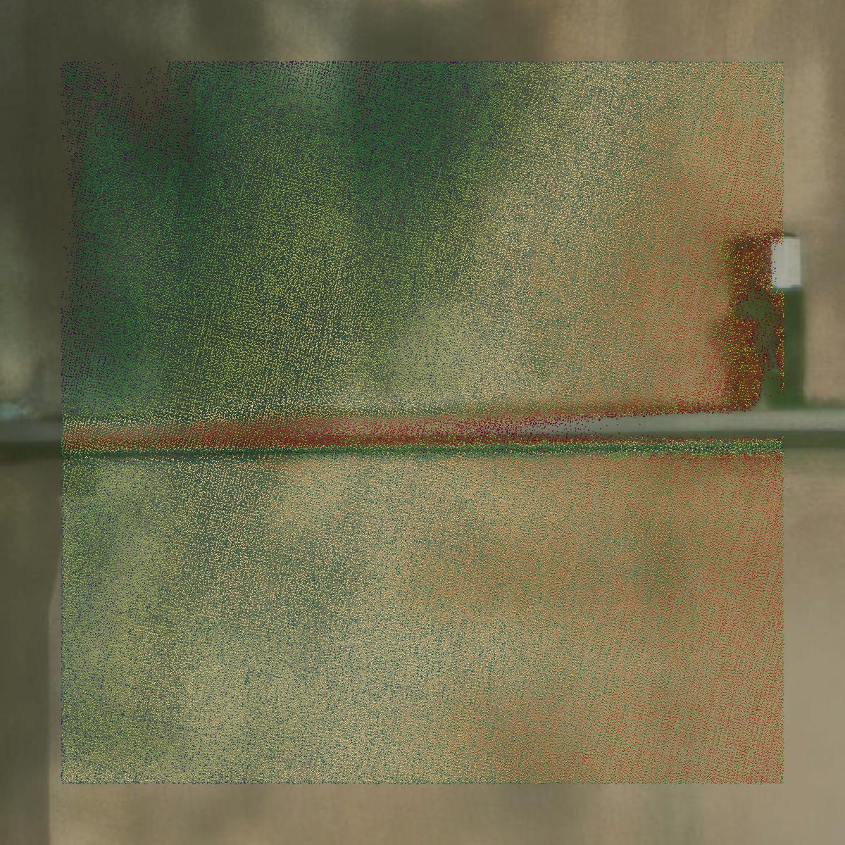 This image shows a LiDAR point cloud in Tuscola County created using GIS data in Equator.