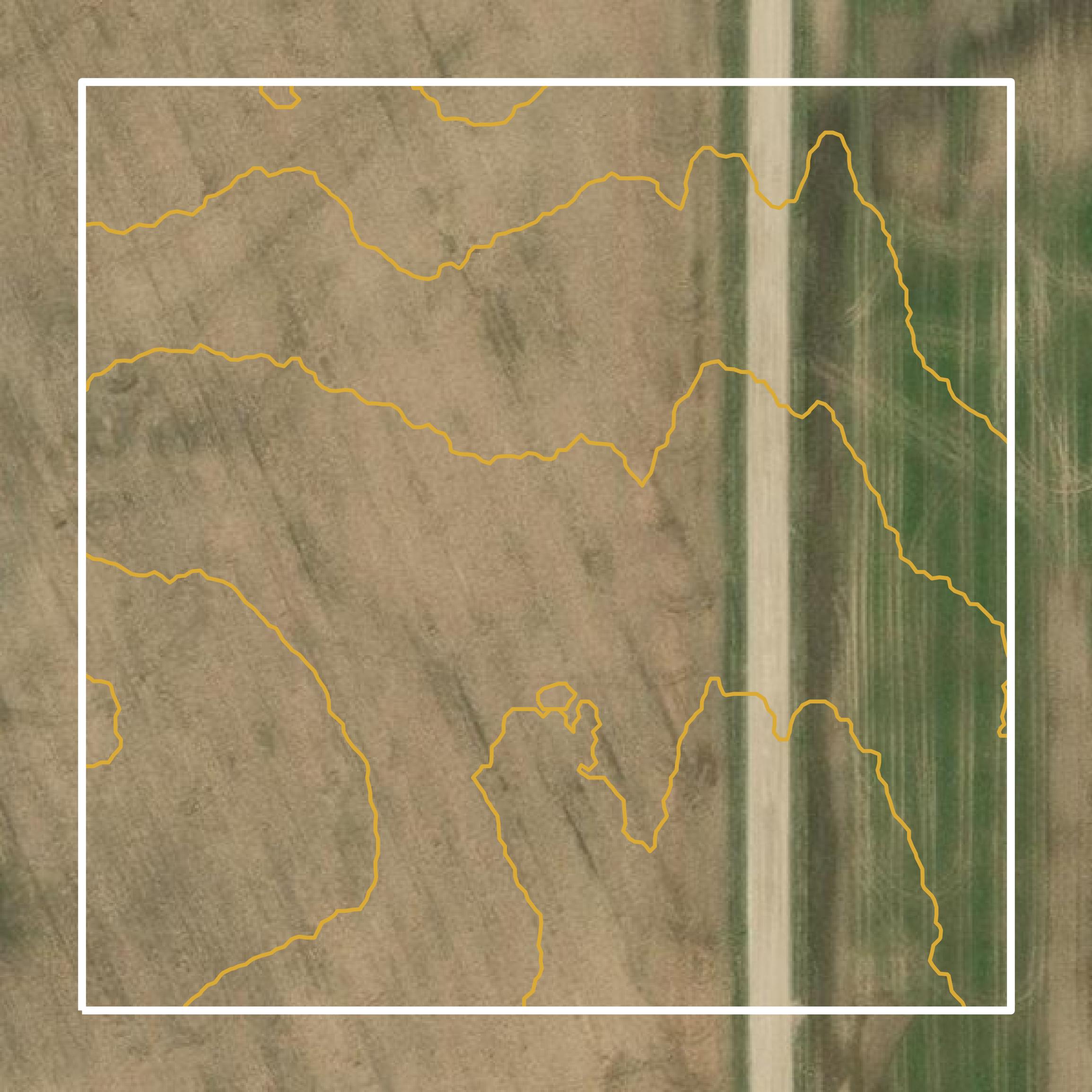 This image shows a contour map in Van Buren County created using GIS data in Equator.