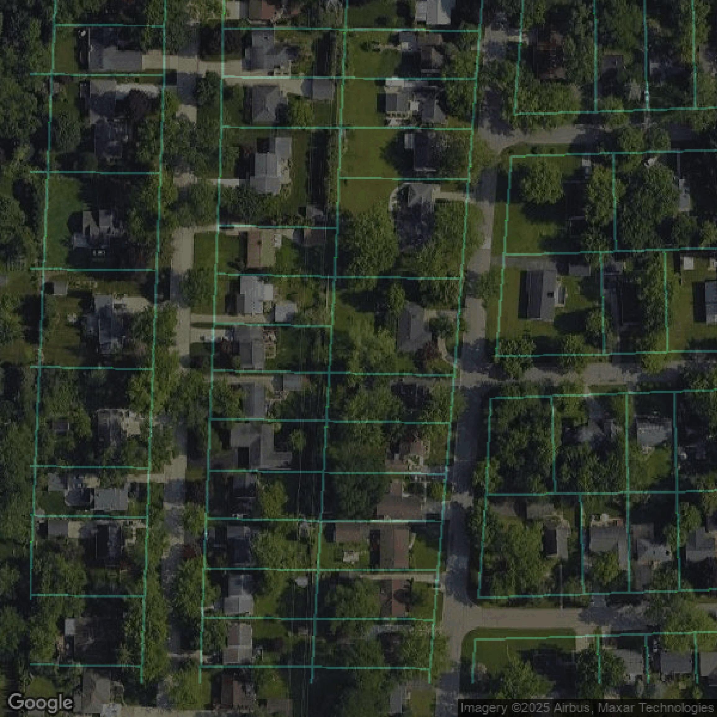 This image shows parcel data in Washtenaw County created using GIS data in Equator.