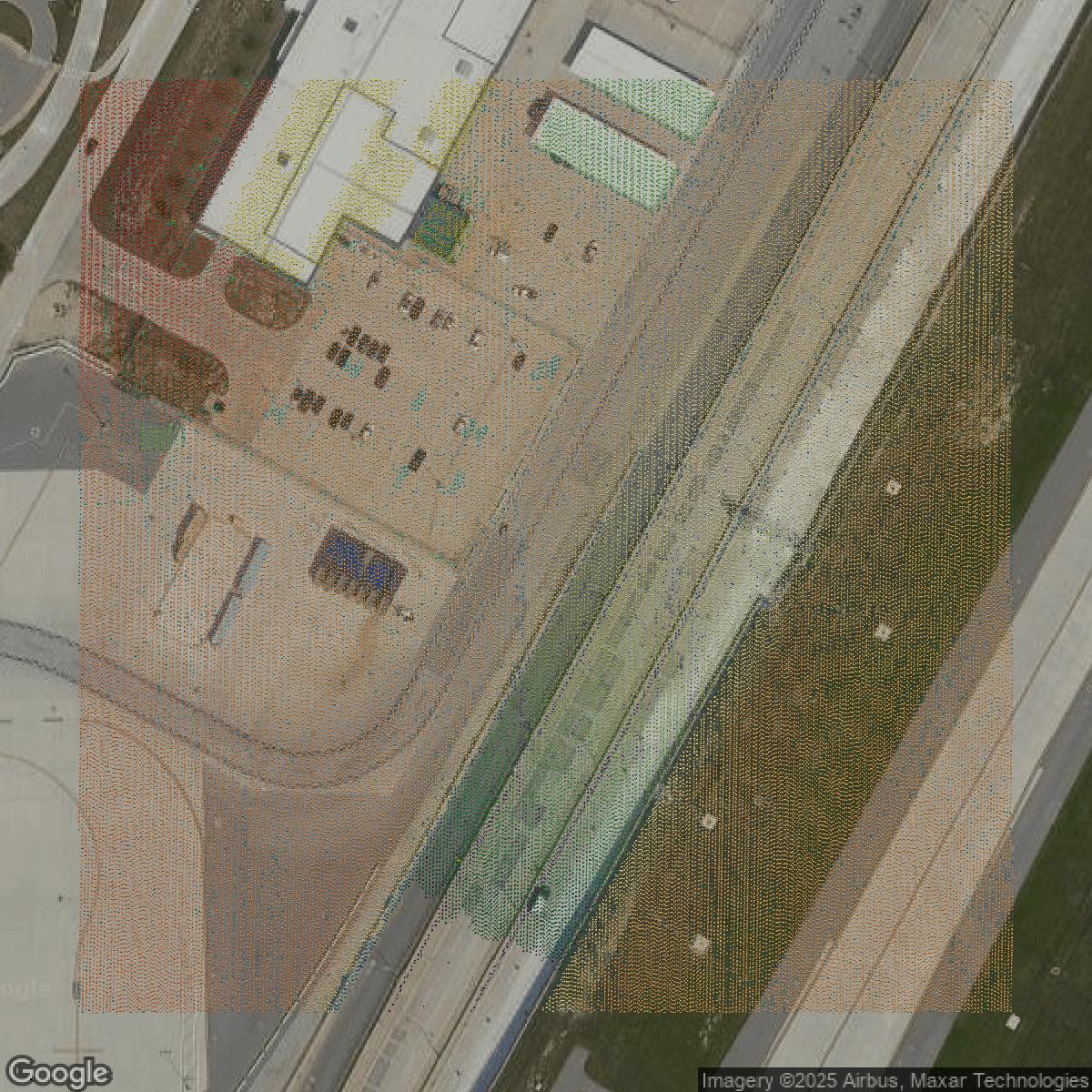 This image shows a LiDAR point cloud in Wayne County created using GIS data in Equator.