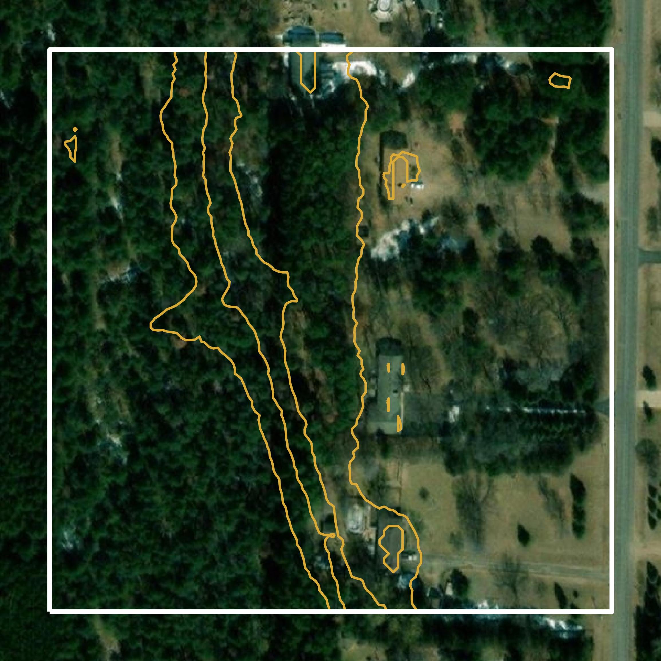 This image shows a contour map in Anoka County created using GIS data in Equator.
