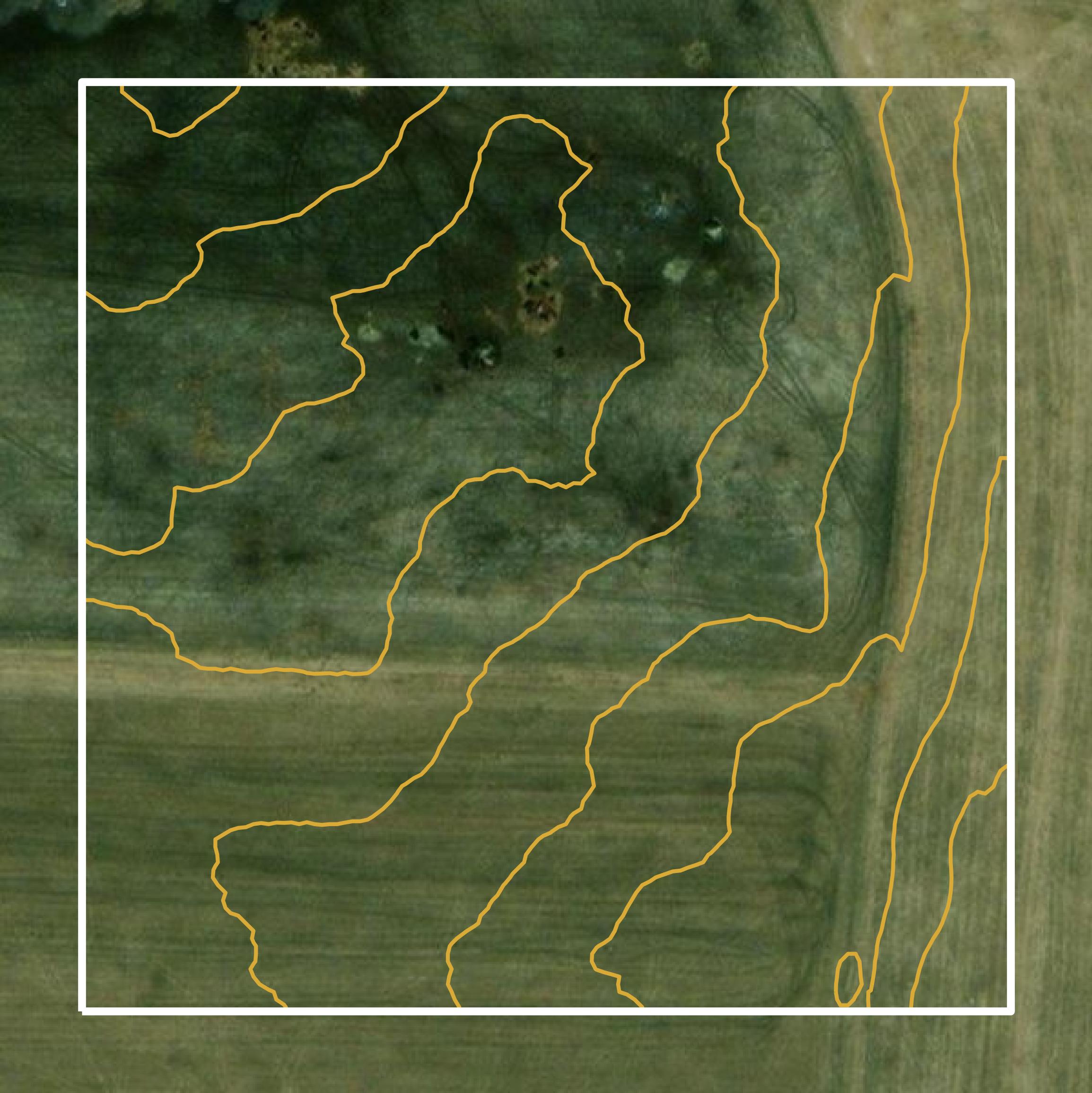 This image shows a contour map in Anoka County created using GIS data in Equator.