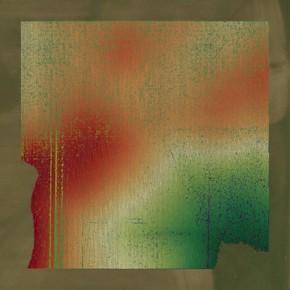 This image shows a LiDAR point cloud in Becker County created using GIS data in Equator.