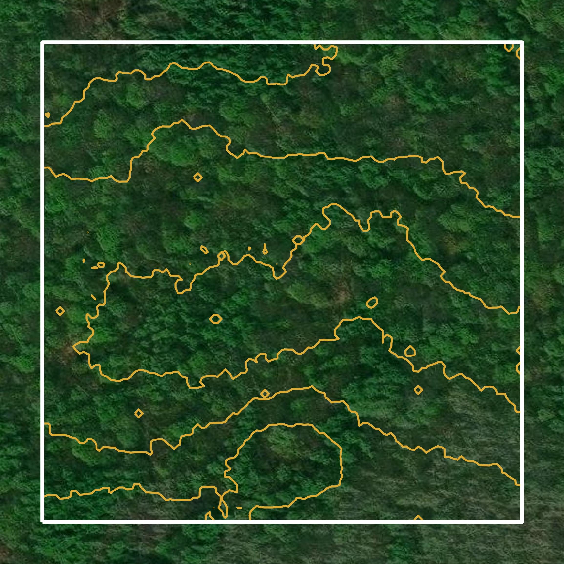 This image shows a contour map in Beltrami County created using GIS data in Equator.