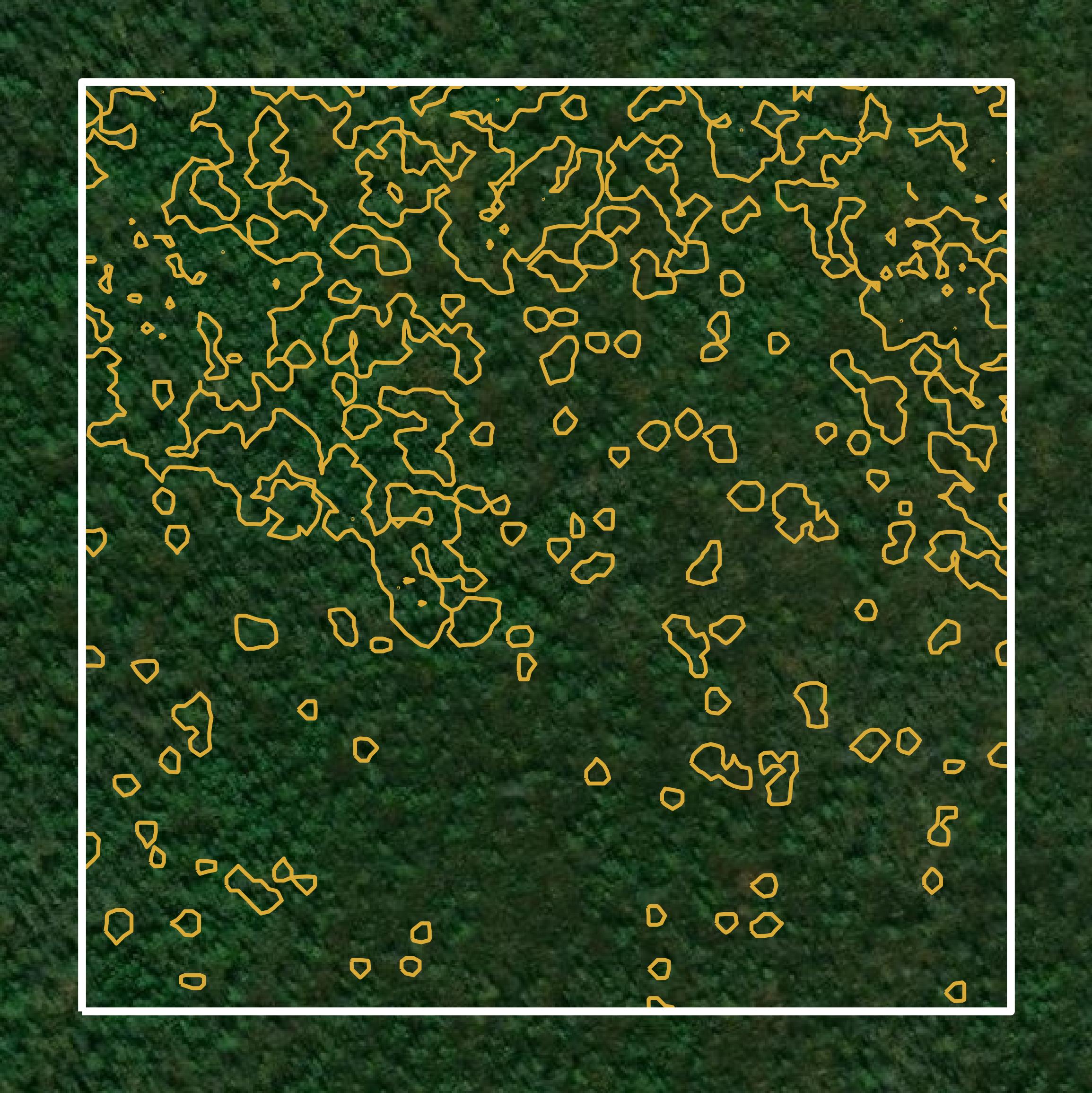 This image shows a contour map in Beltrami County created using GIS data in Equator.
