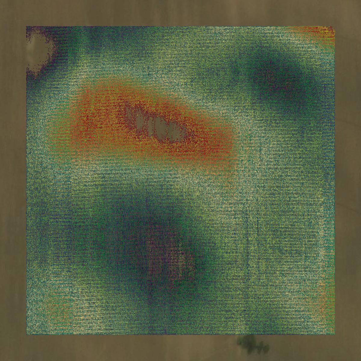 This image shows a LiDAR point cloud in Benton County created using GIS data in Equator.