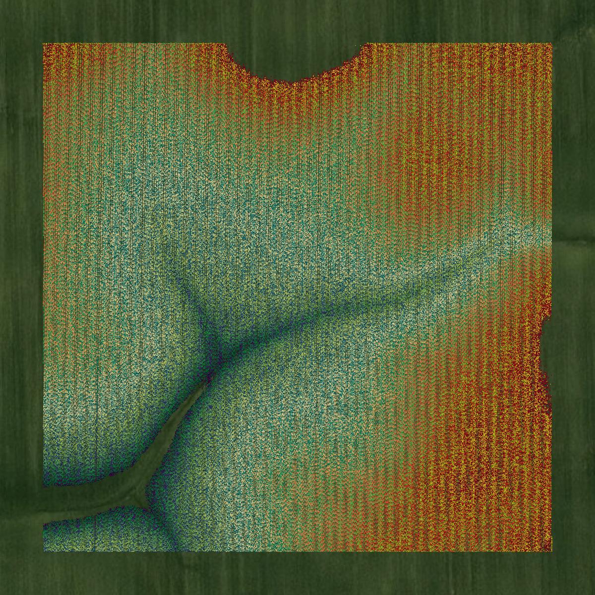 This image shows a LiDAR point cloud in Big Stone County created using GIS data in Equator.