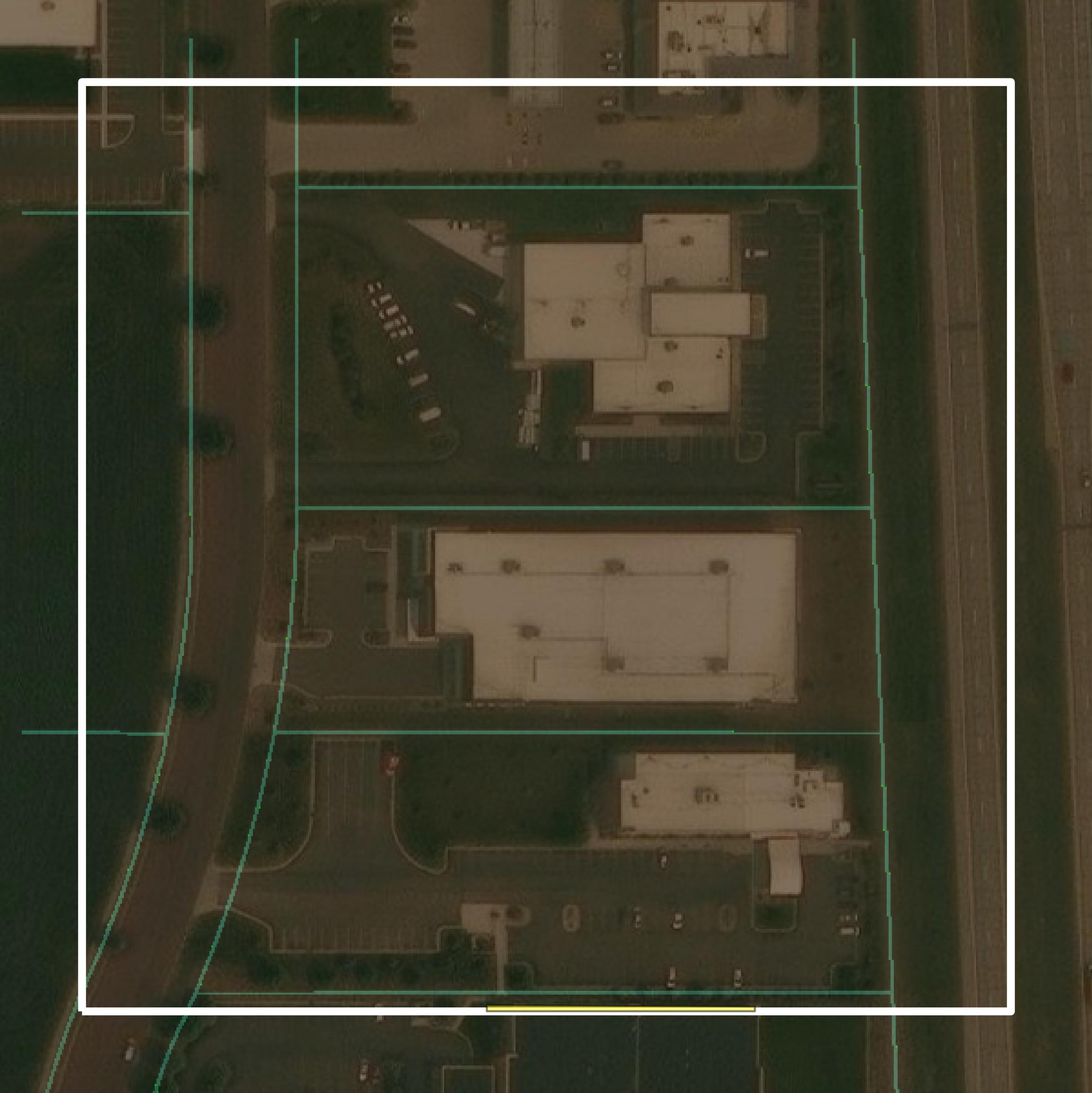 This image shows parcel and building data in Blue Earth County created using GIS data in Equator.