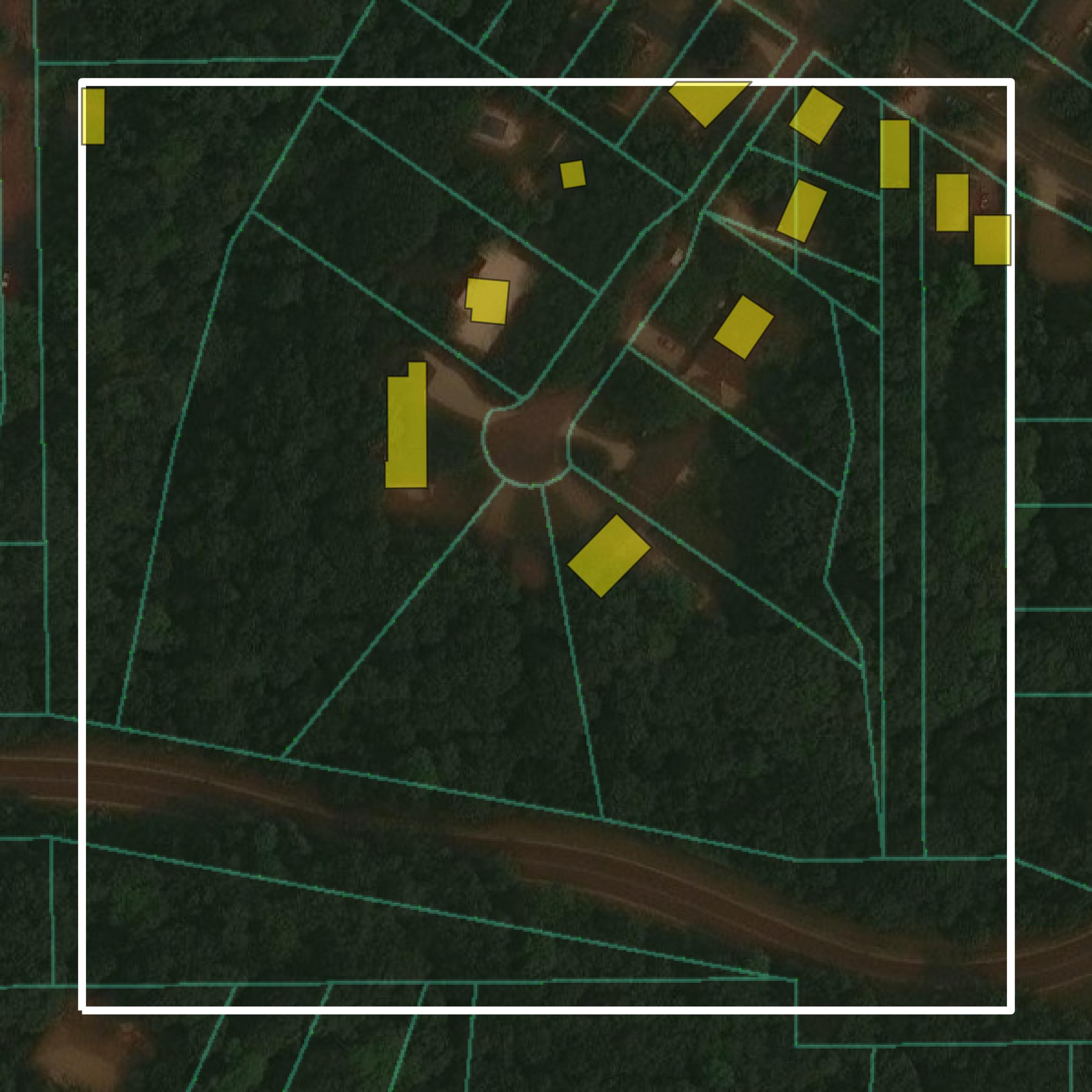 This image shows parcel and building data in Blue Earth County created using GIS data in Equator.