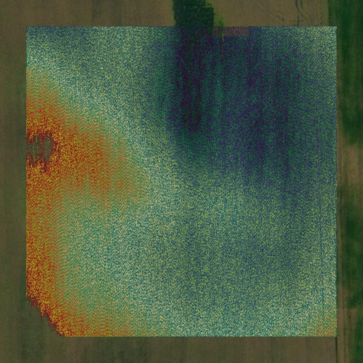 This image shows a LiDAR point cloud in Chippewa County created using GIS data in Equator.