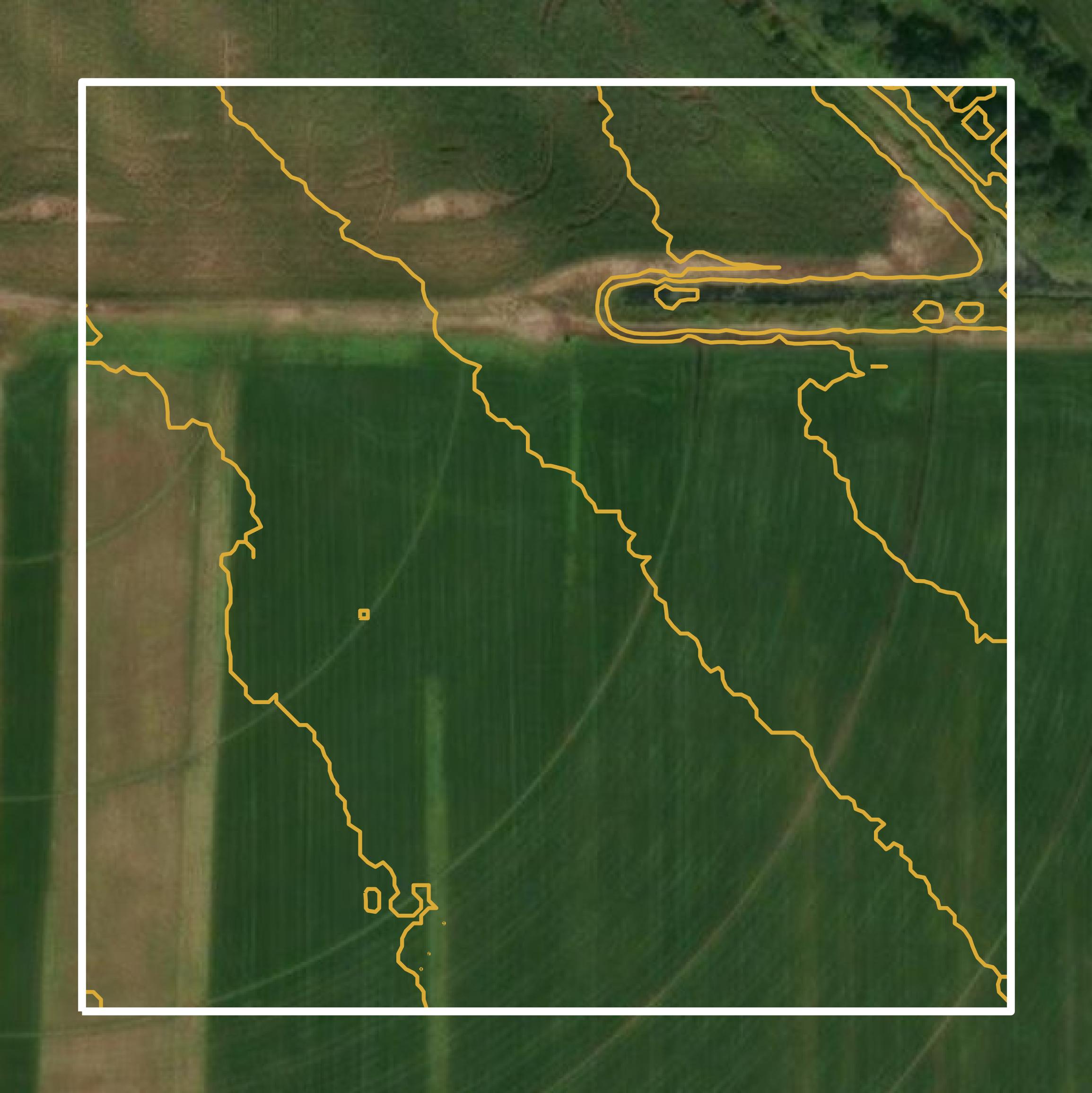 This image shows a contour map in Chisago County created using GIS data in Equator.