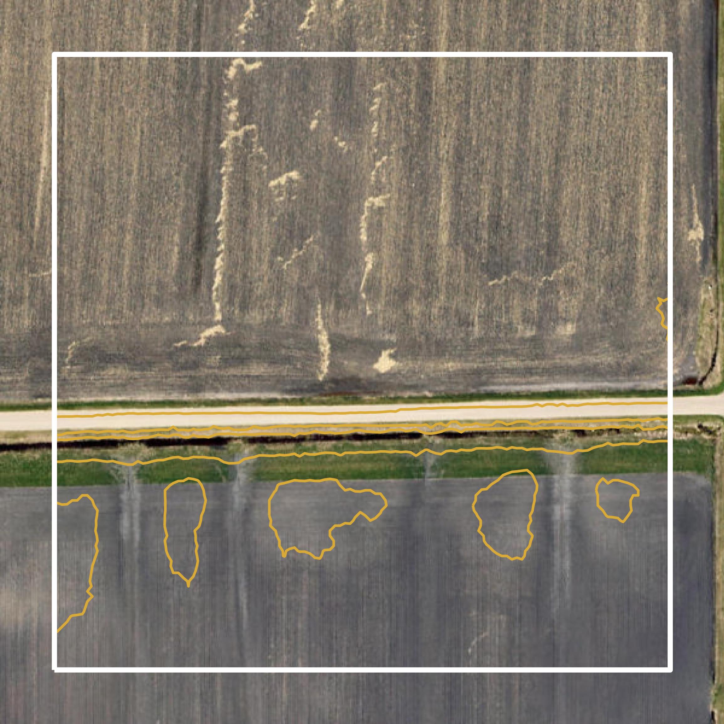 This image shows a contour map in Clay County created using GIS data in Equator.