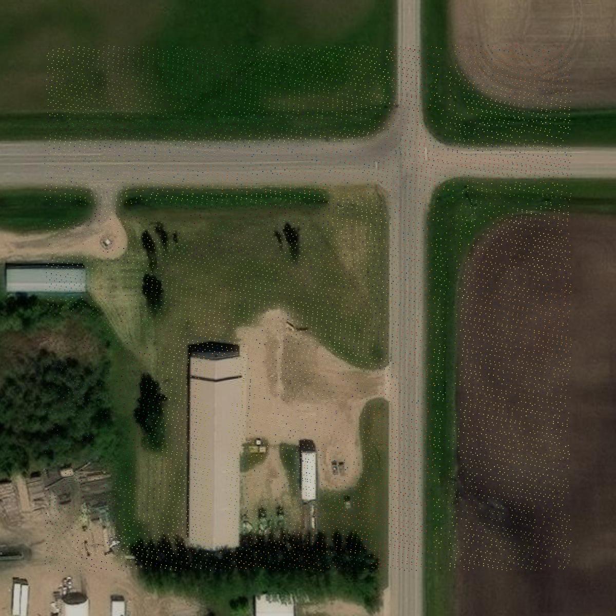 This image shows a LiDAR point cloud in Clearwater County created using GIS data in Equator.