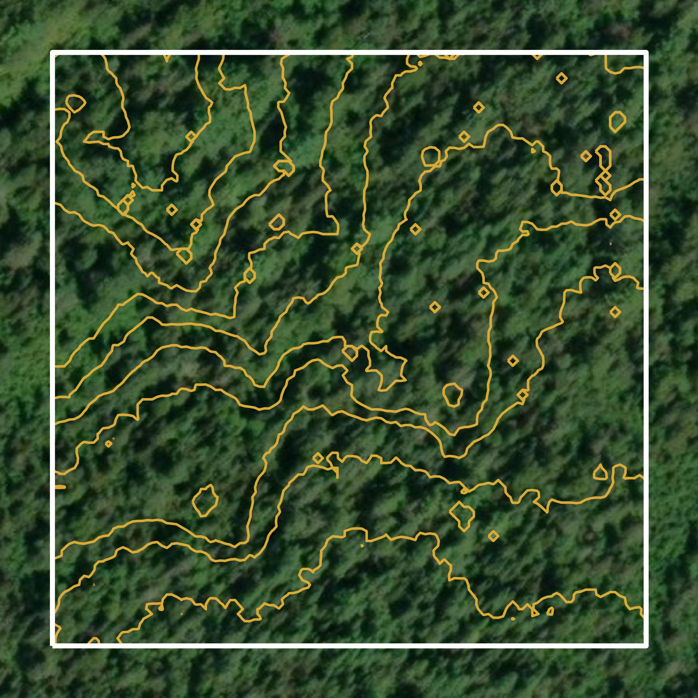 This image shows a contour map in Cook County created using GIS data in Equator.