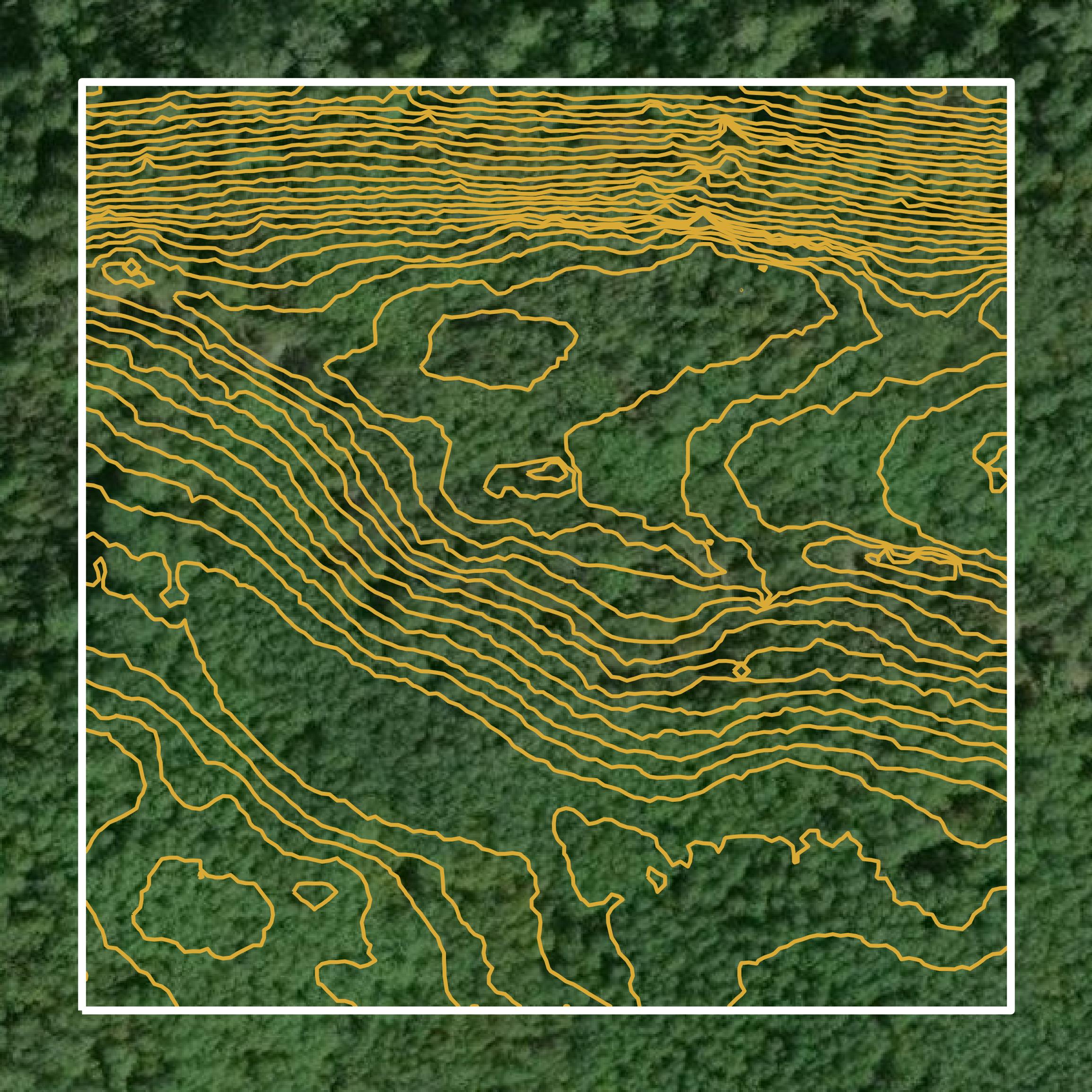 This image shows a contour map in Cook County created using GIS data in Equator.