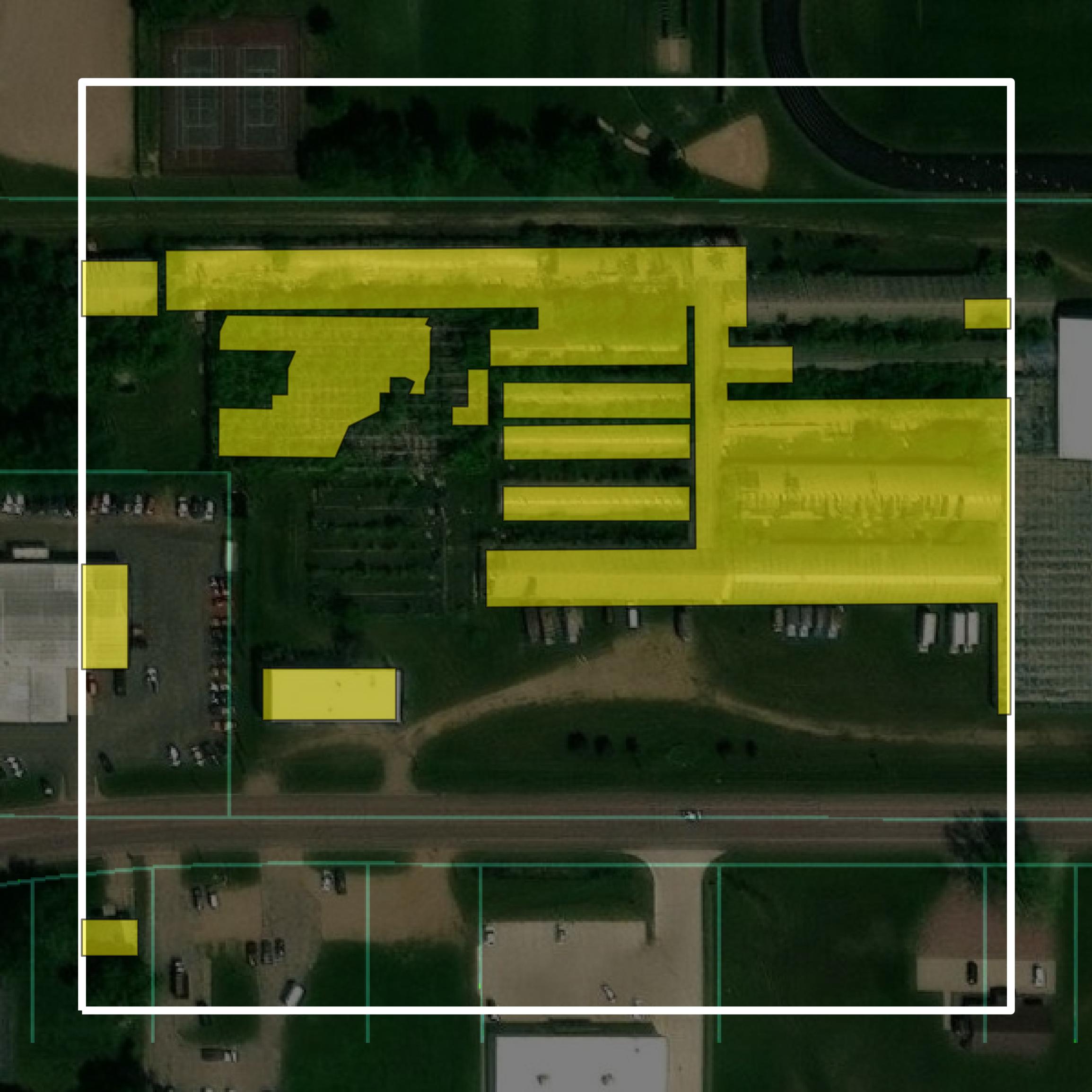 This image shows parcel and building data in Cottonwood County created using GIS data in Equator.