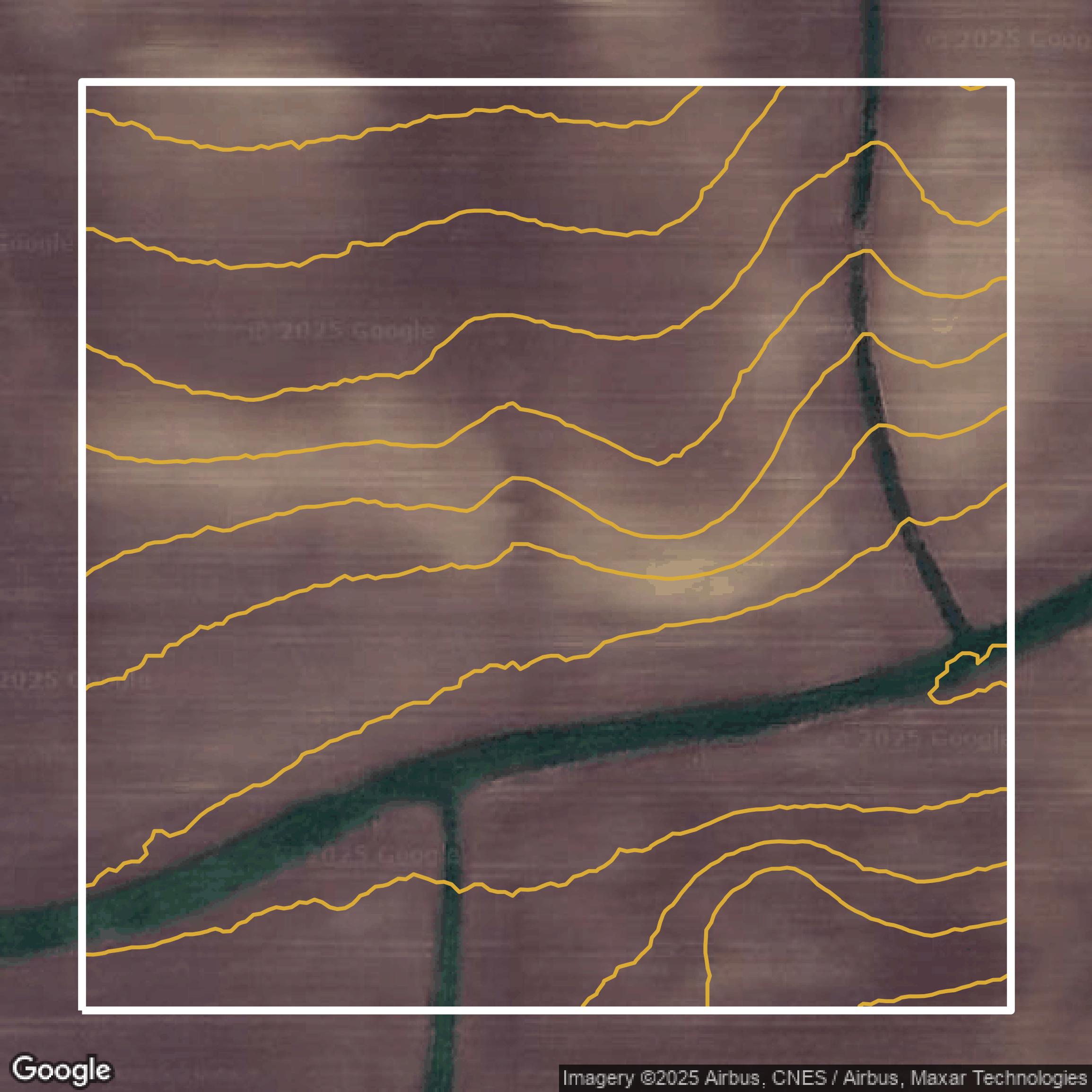 This image shows a contour map in Dakota County created using GIS data in Equator.
