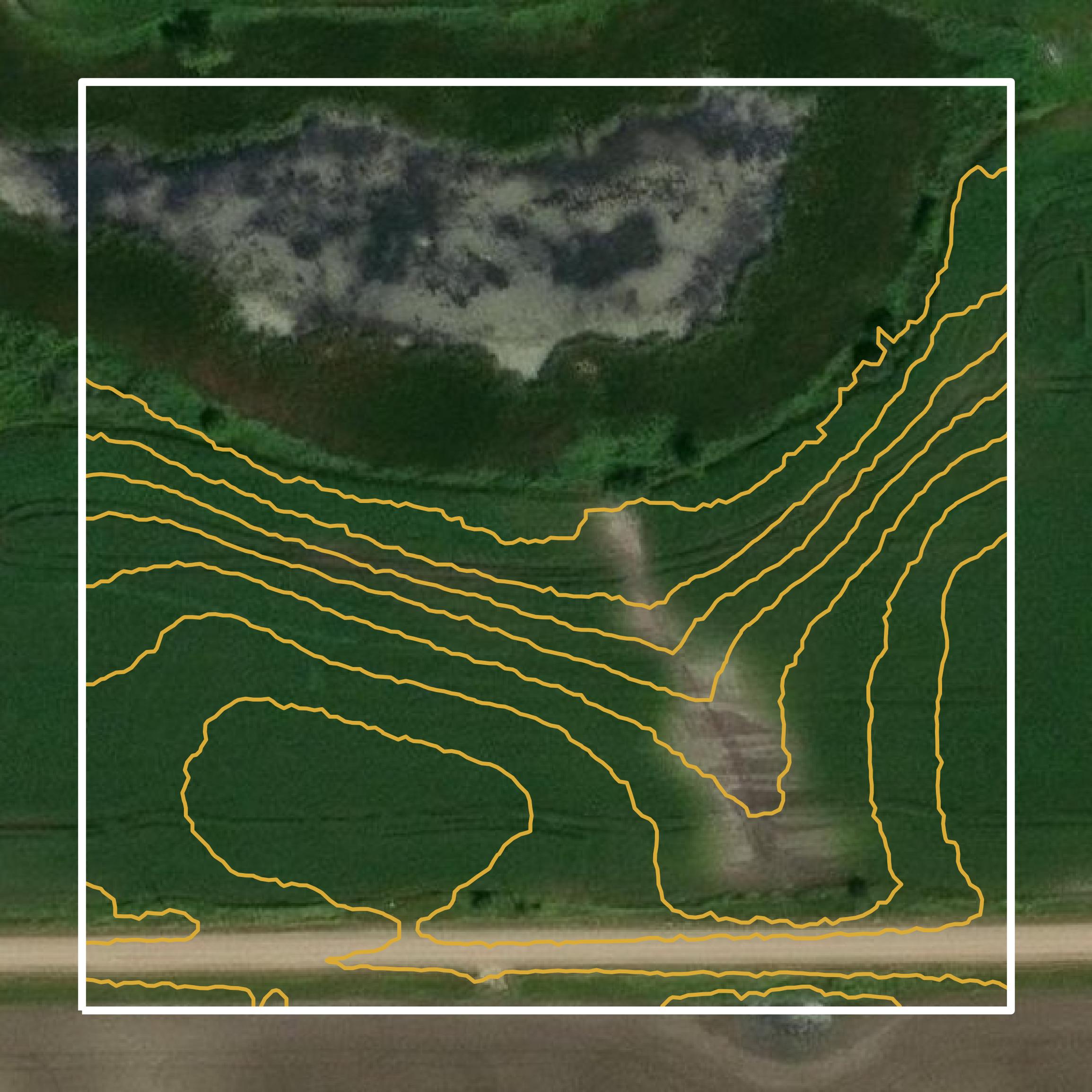 This image shows a contour map in Douglas County created using GIS data in Equator.